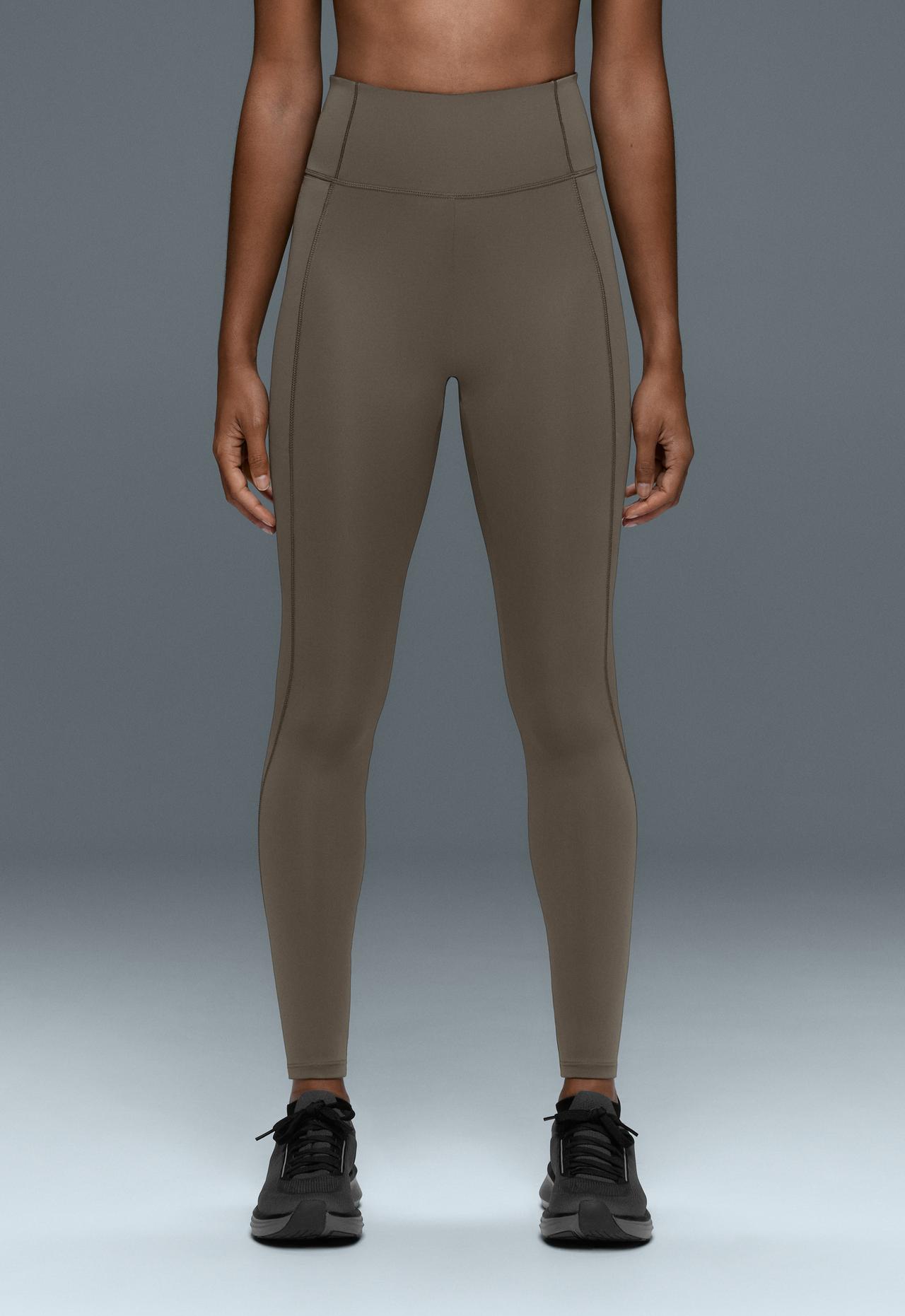 Ankle-length High rise Rapid Dry leggings with pockets — CHARCOAL GREY