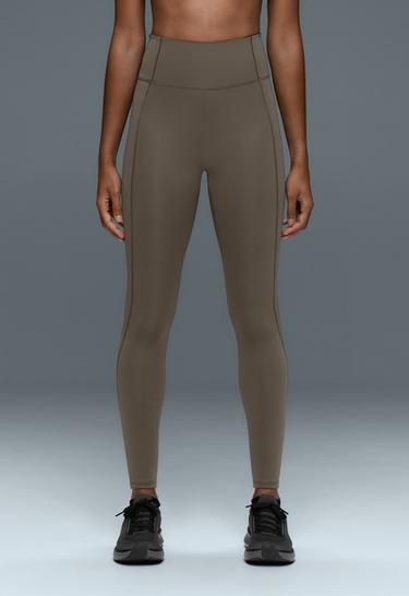 Ankle-length High rise Rapid Dry leggings with pockets — CHARCOAL GREY 3