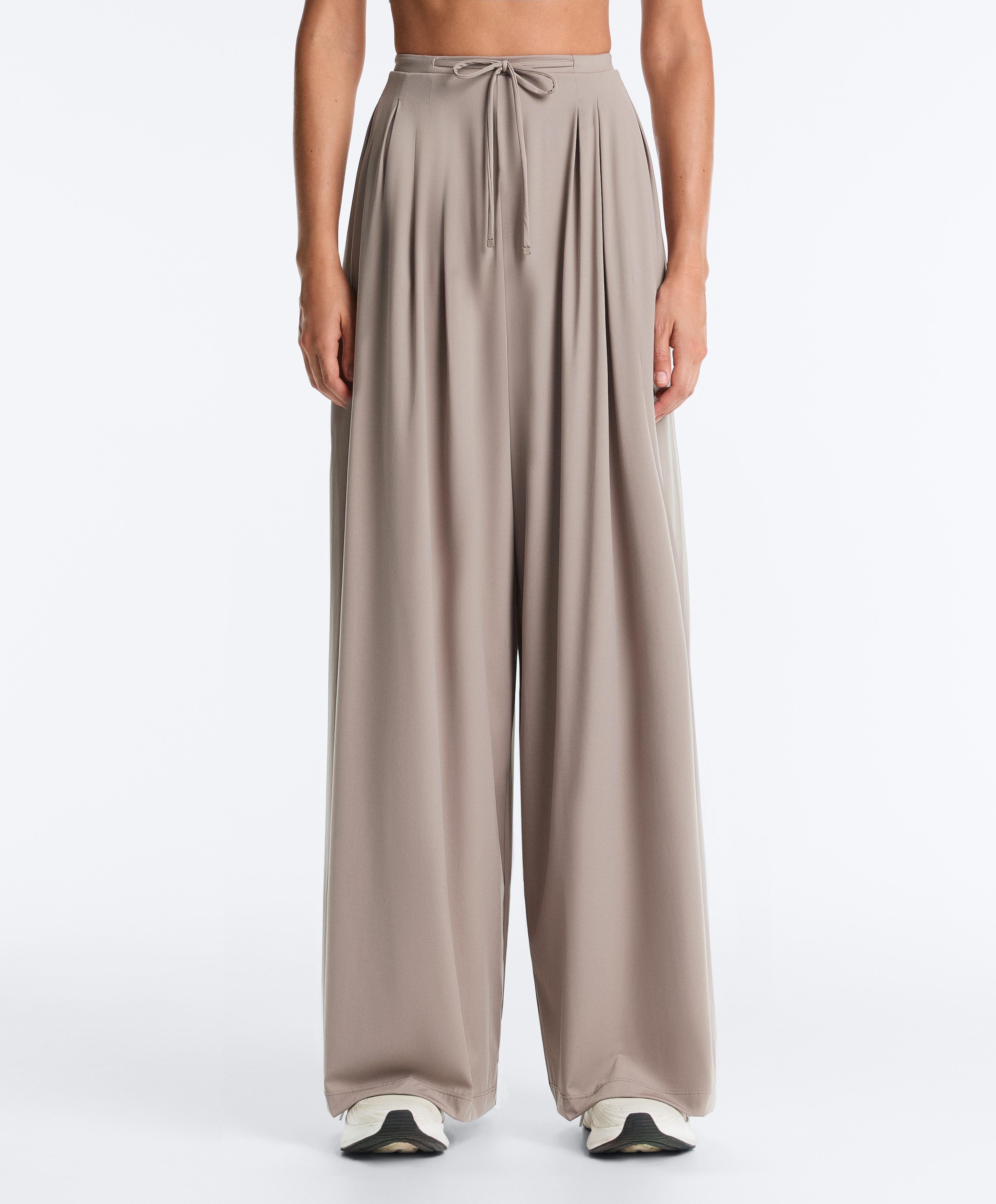 Light Touch wide leg trousers — PALE TAUPE