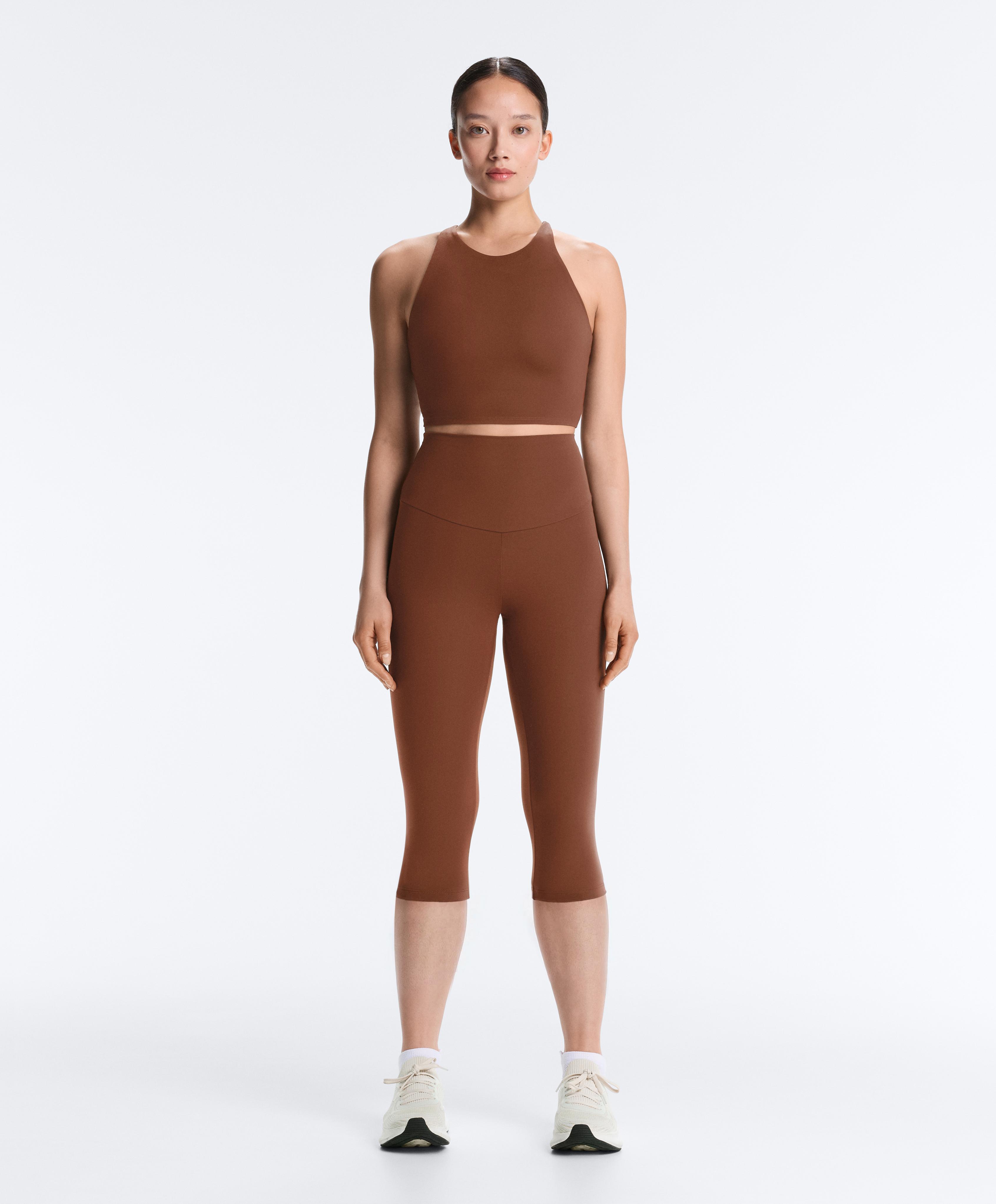 Comfortlux super-high-rise 50cm capri leggings — COFFEE