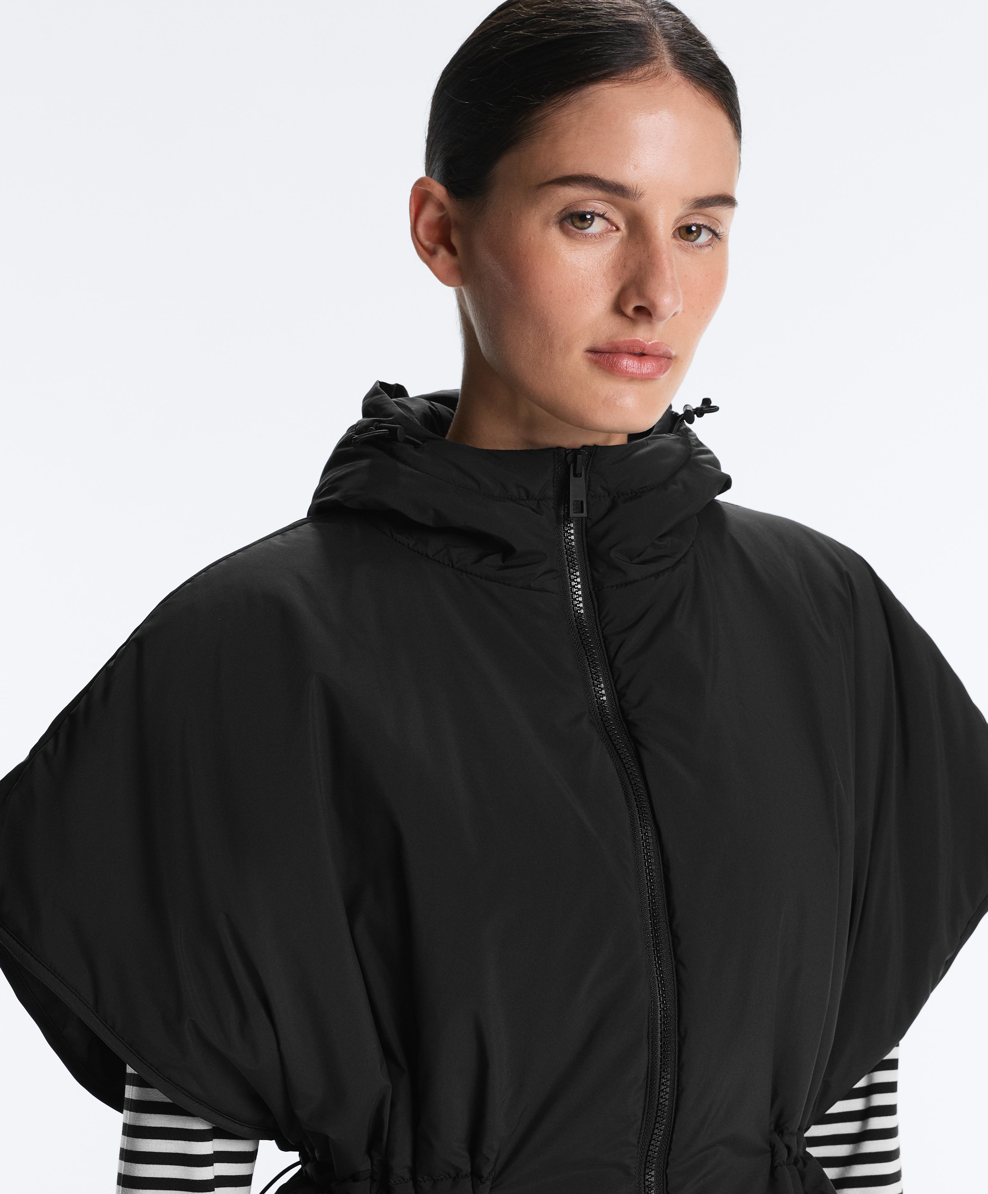 Hooded padded gilet — BLACK