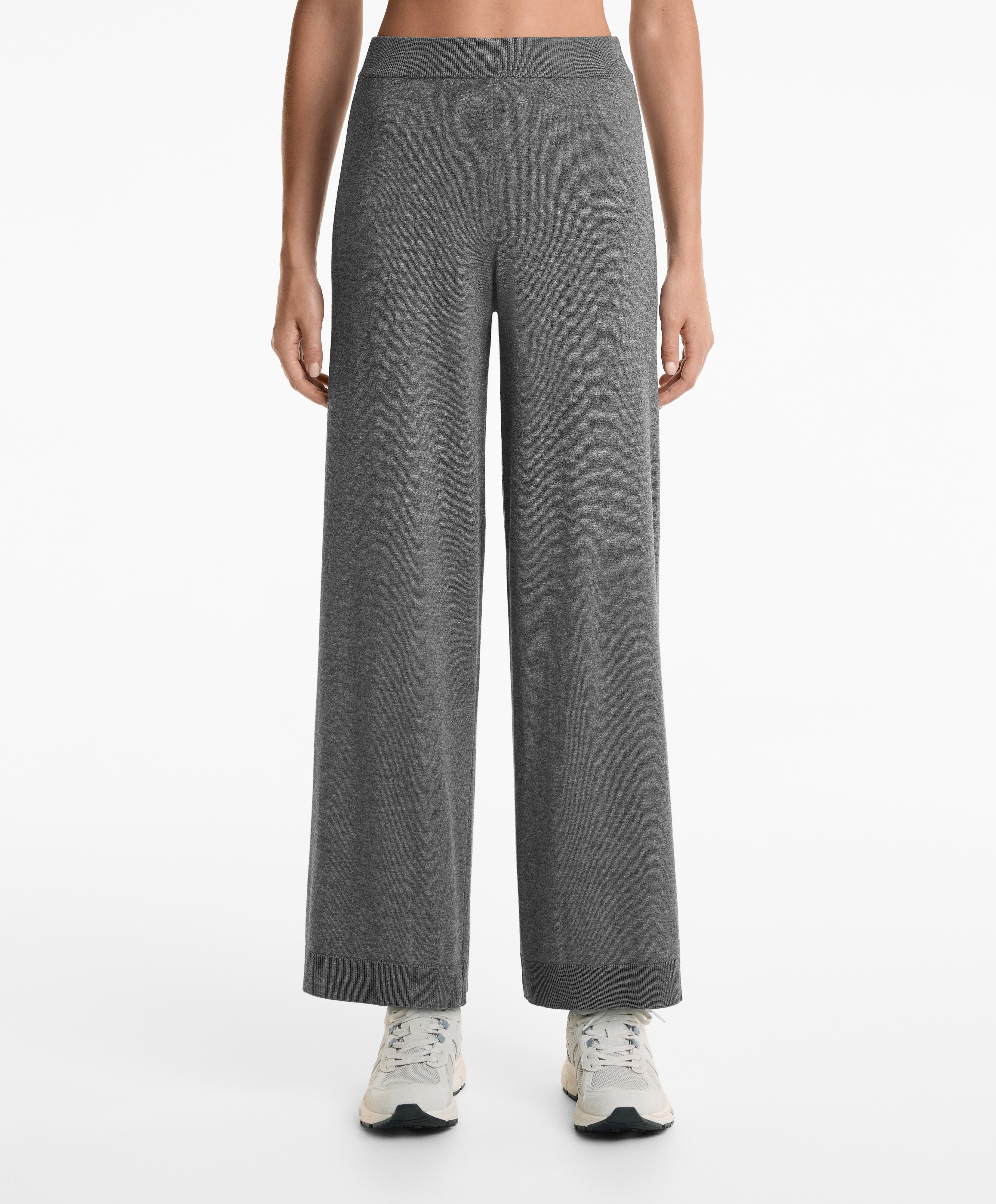 Pantalon droit en maille 10 % cachemire Pantalon droit en maille 10 % cachemire