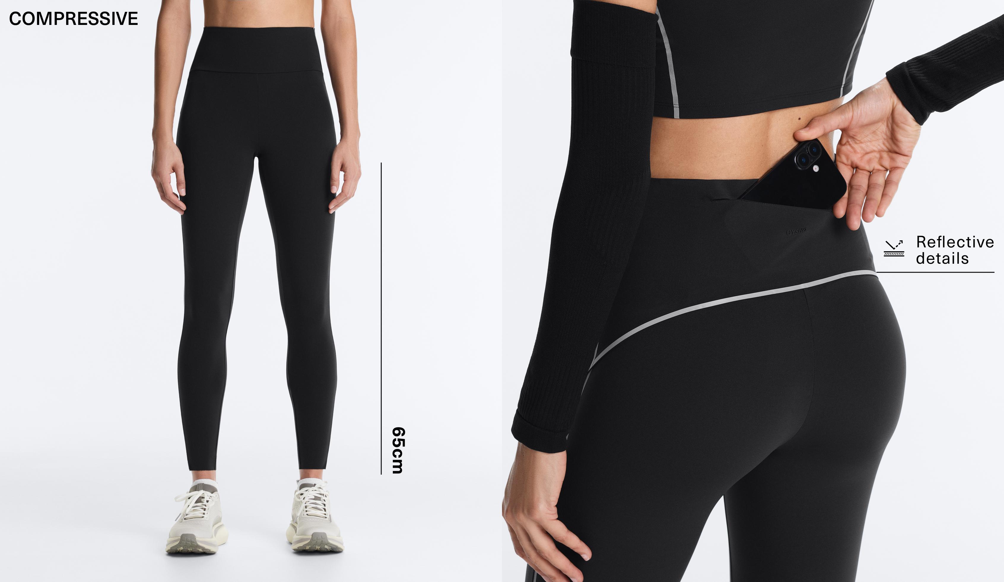 Pantaloni legging până la gleznă high rise Compressive core control reflectorizant Pantaloni legging până la gleznă high rise Compressive core control reflectorizant