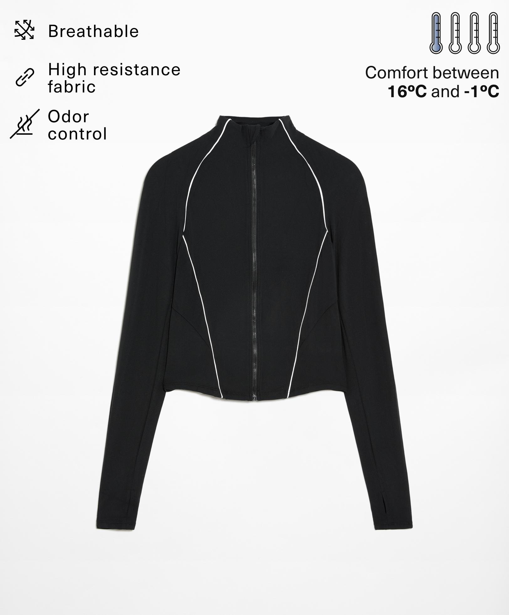 Short reflective technical running jacket - Sale