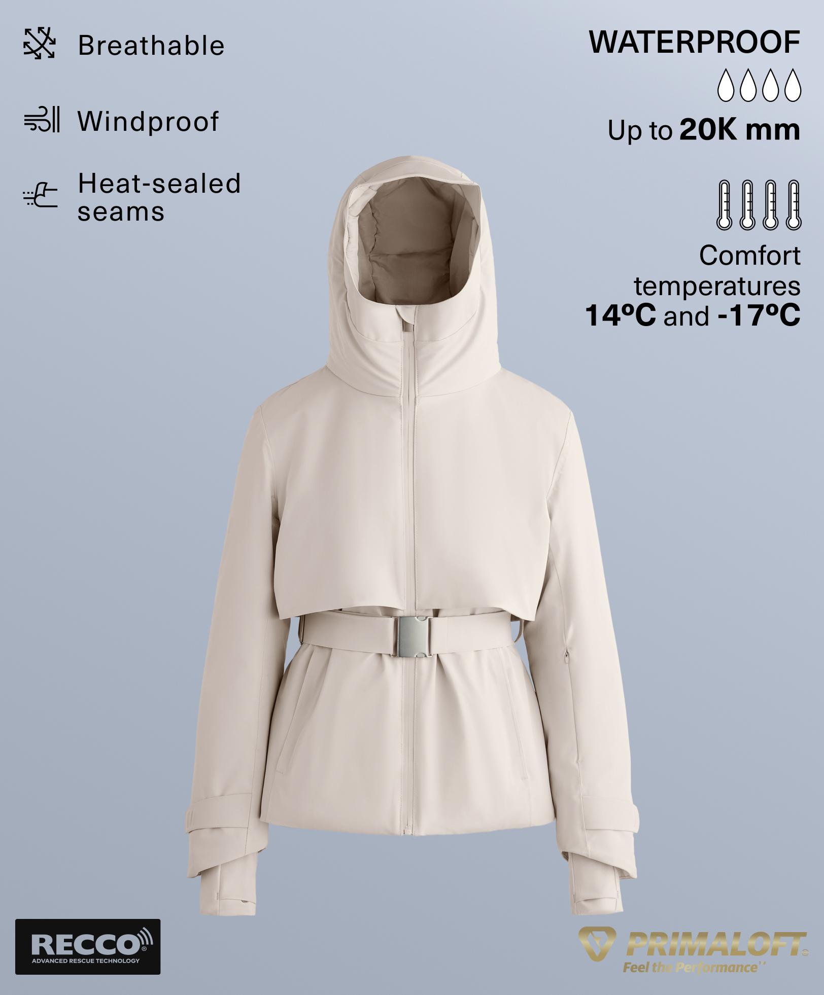 Primaloft® Feel the Performance TM SKI waterproof layered jacket — PALE MINK