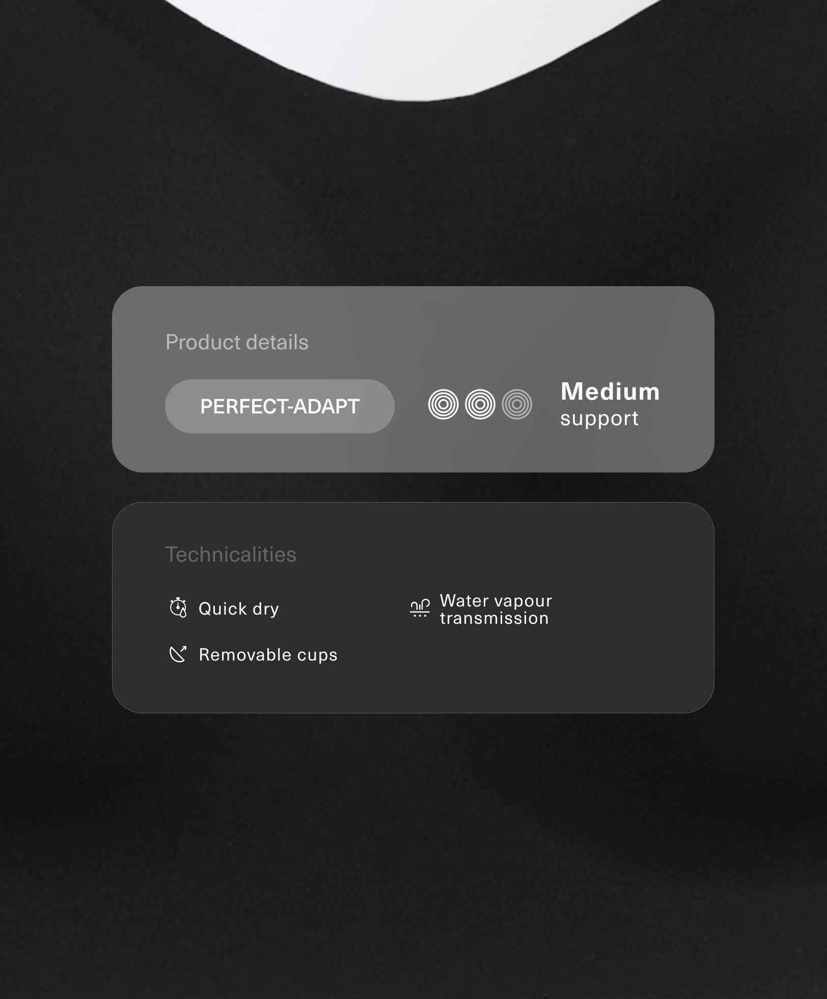 חזייה ספורטיבית perfect-adapt עם תמיכת קפאים בינונית