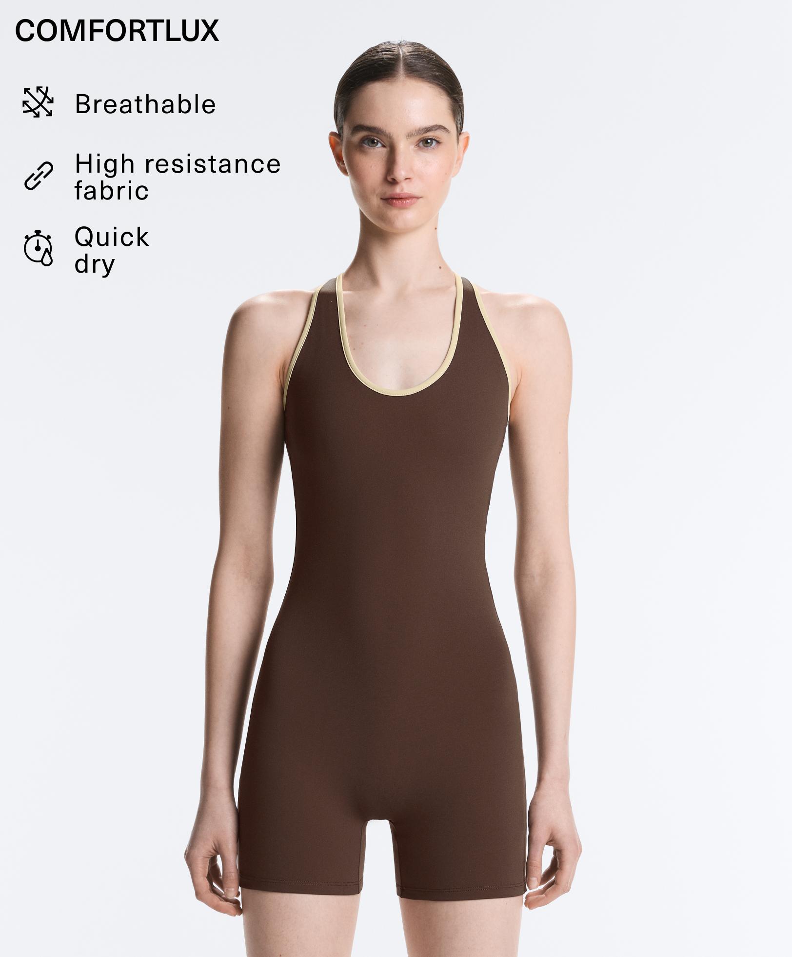 Comfortlux piping short jumpsuit