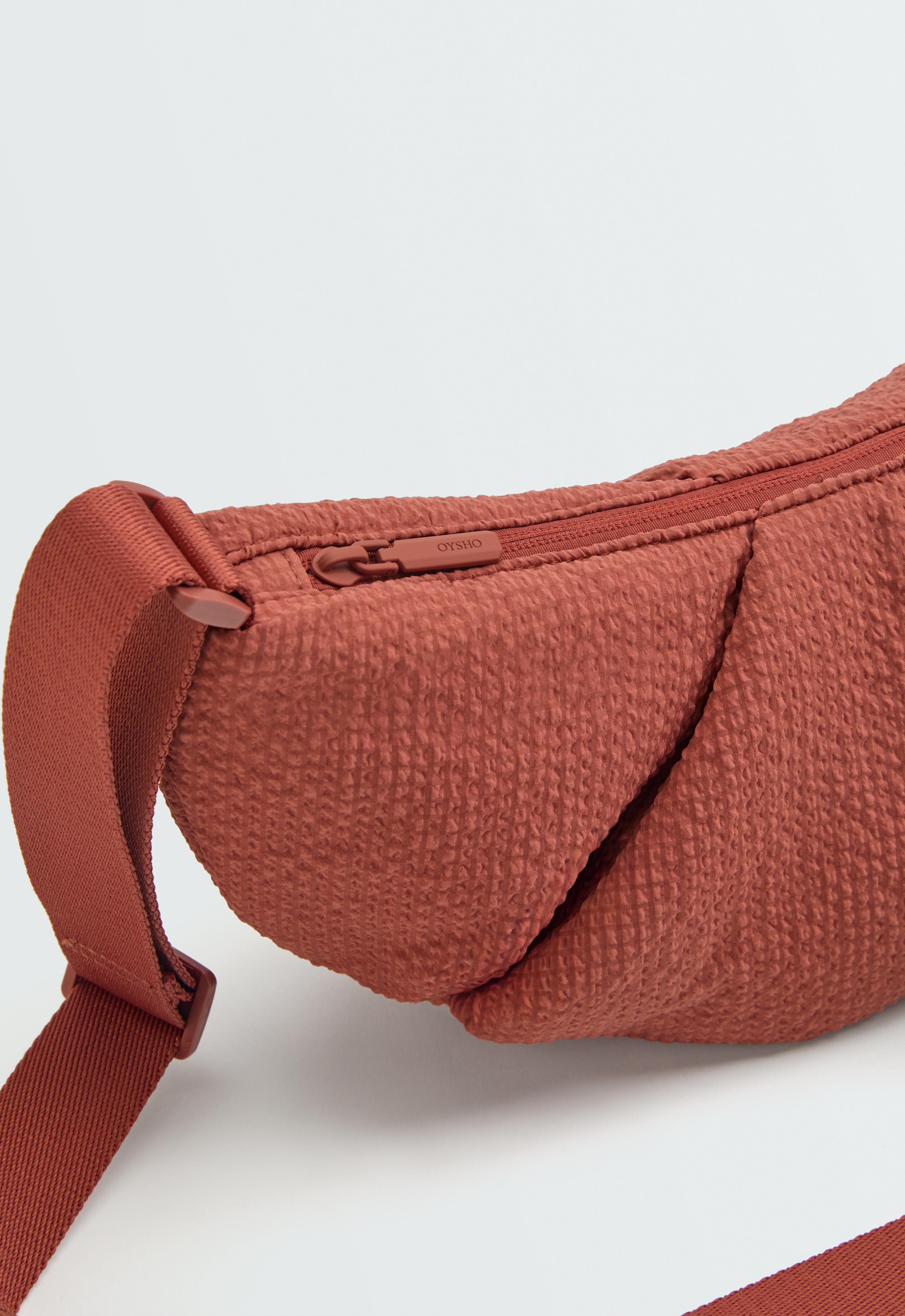 Textured quilted crossbody bag — TERRACOTTA