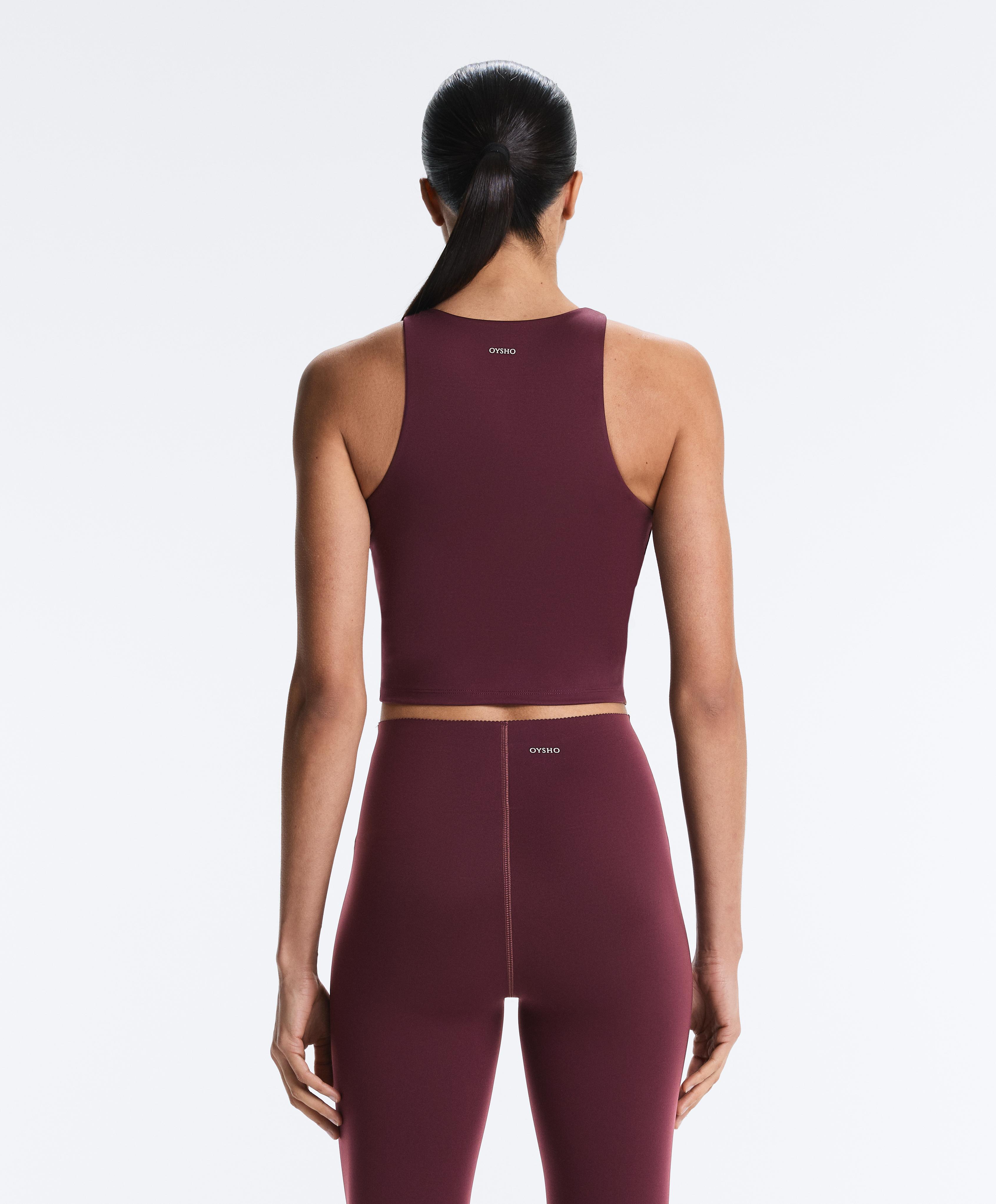 Extra Compressive Halter Tank Top — AUBERGINE
