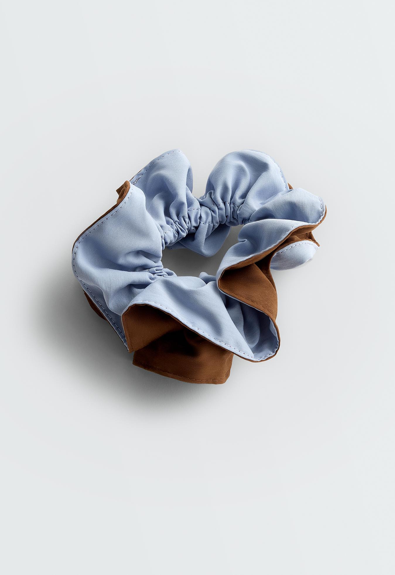 Two-tone maxi scrunchie — MID-BLUE