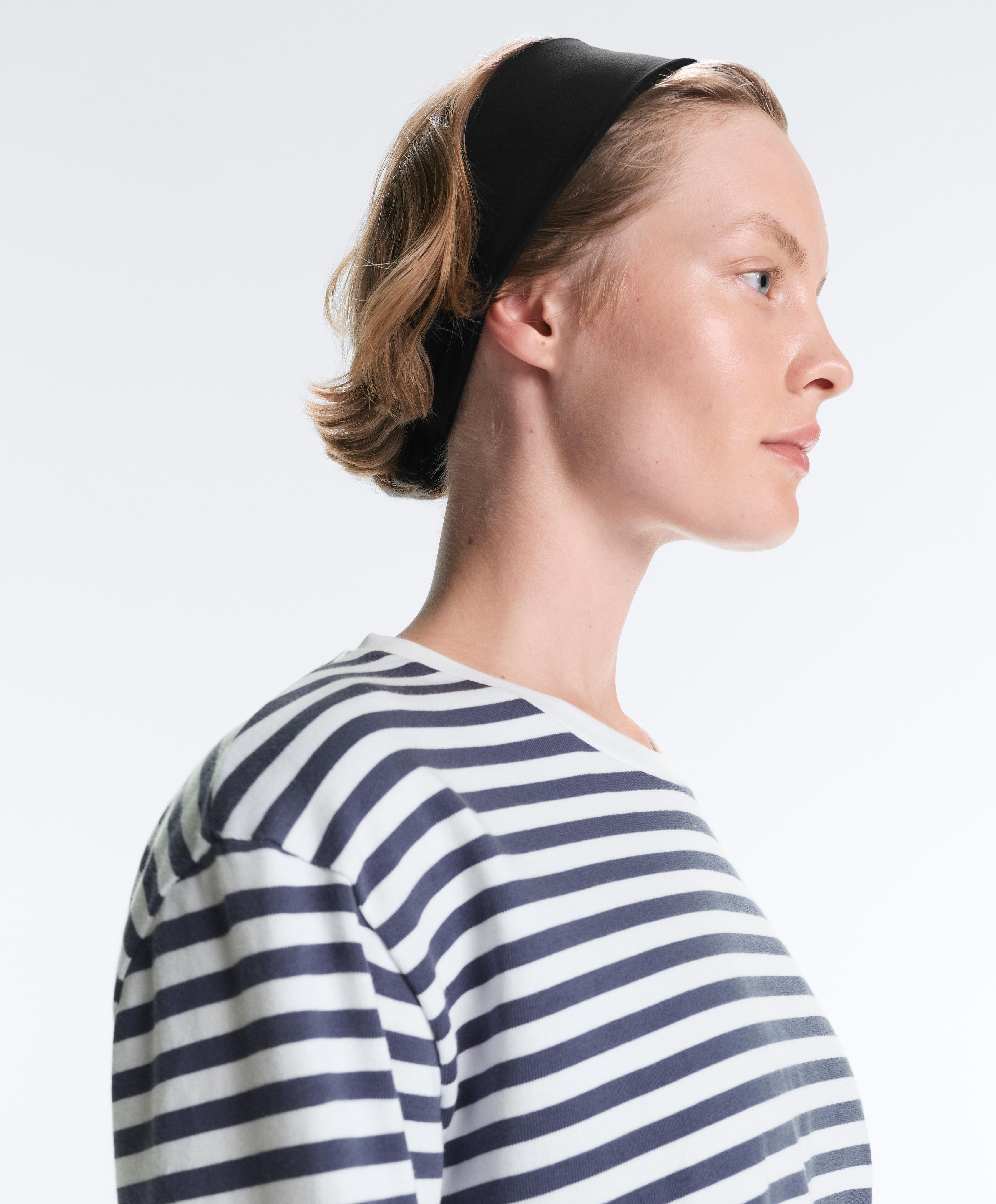 Striped 100% cotton boxy long-sleeved T-shirt — STORM