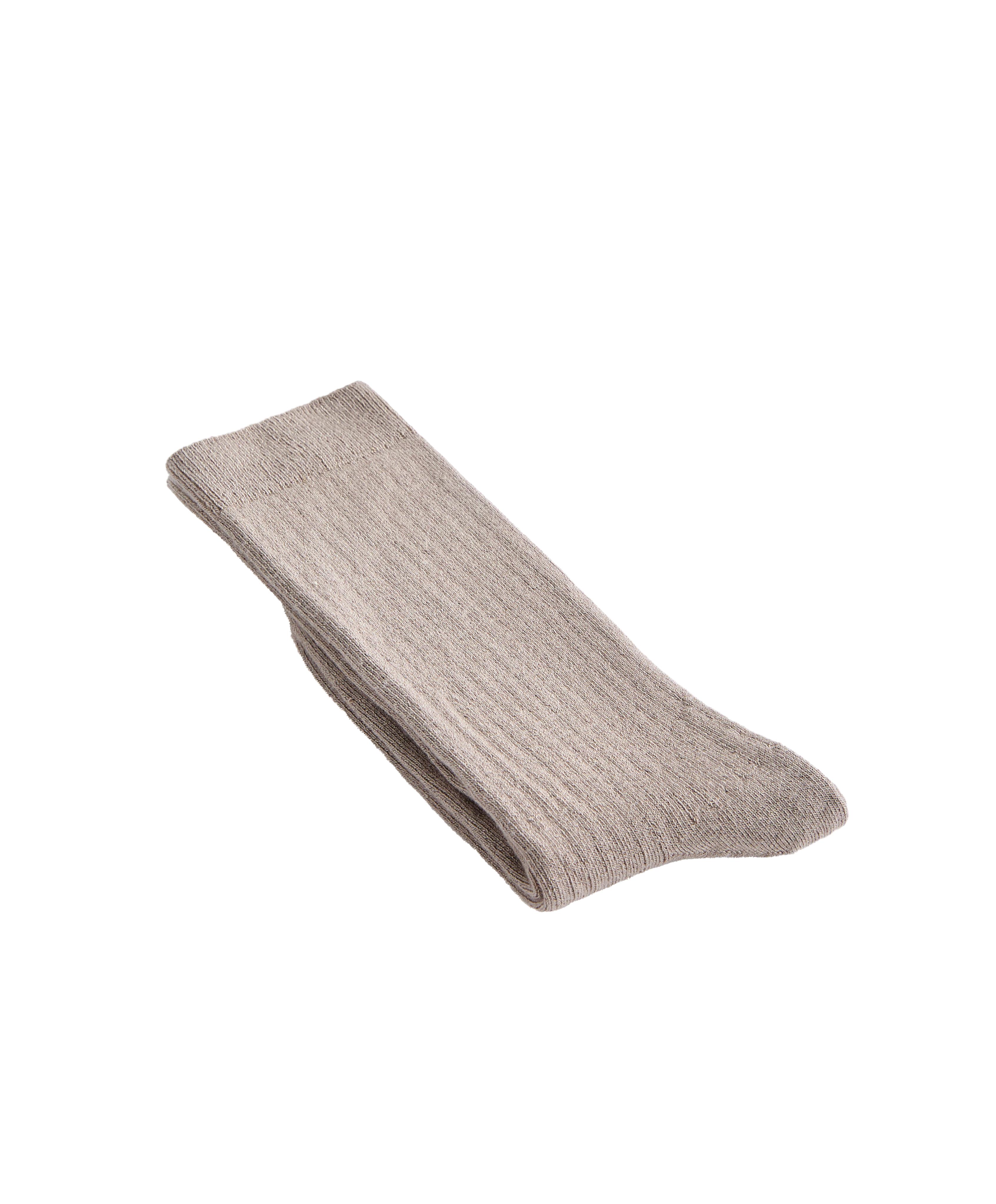 Modal blend classic socks with 13% cashmere — TAN