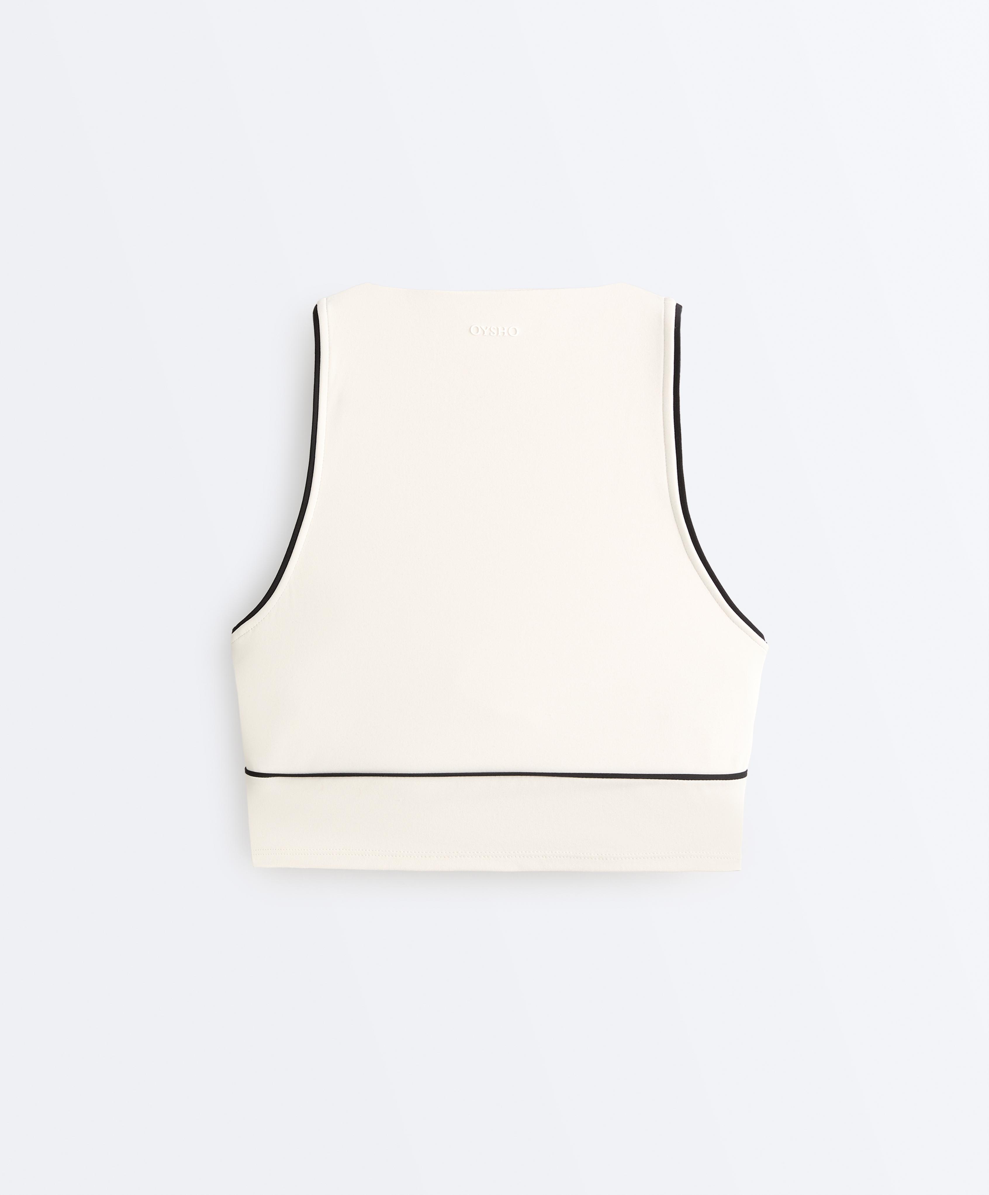 Comfortlux sleeveless tie tank top — PALE ECRU