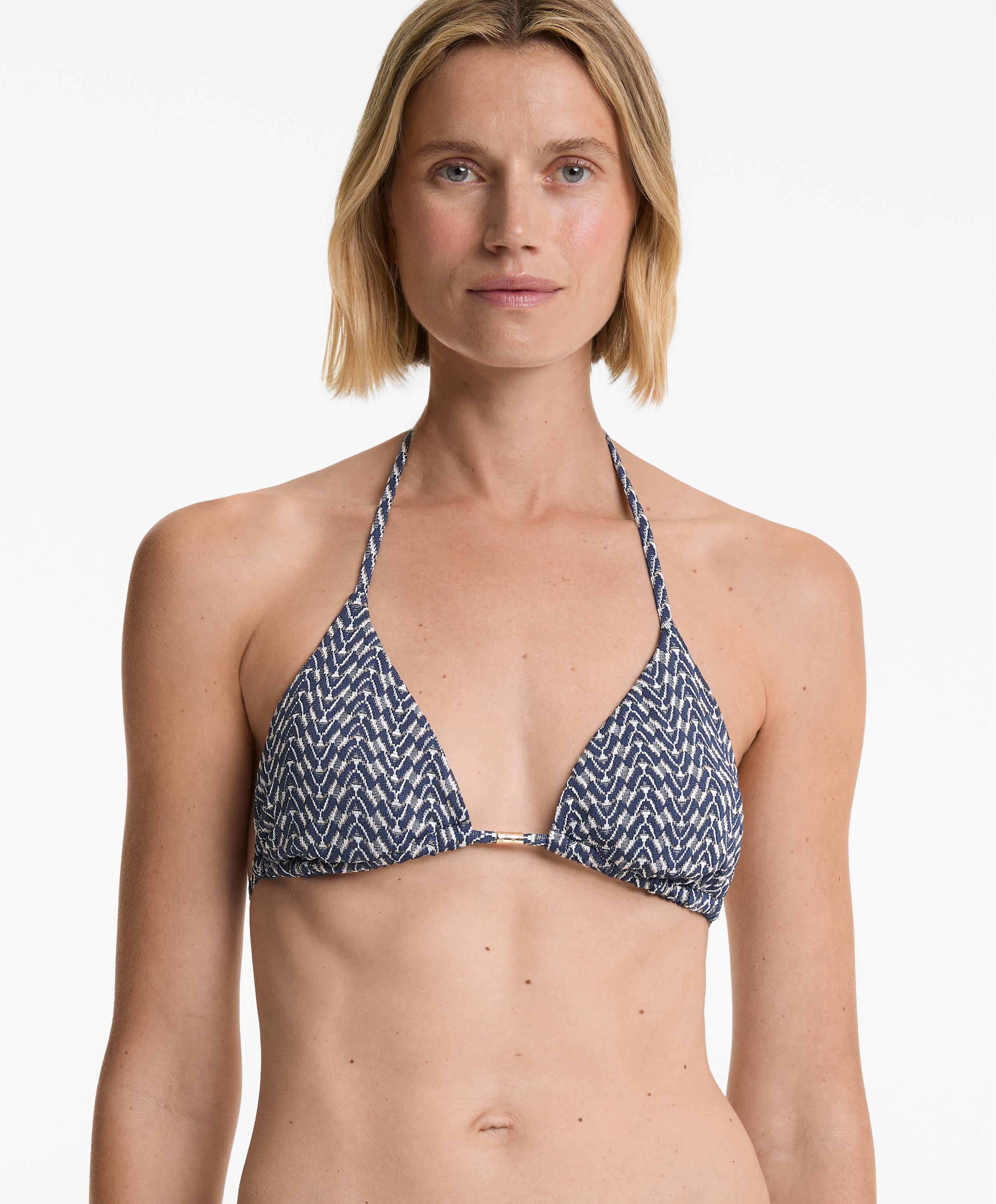 Jacquard triangle bikini top