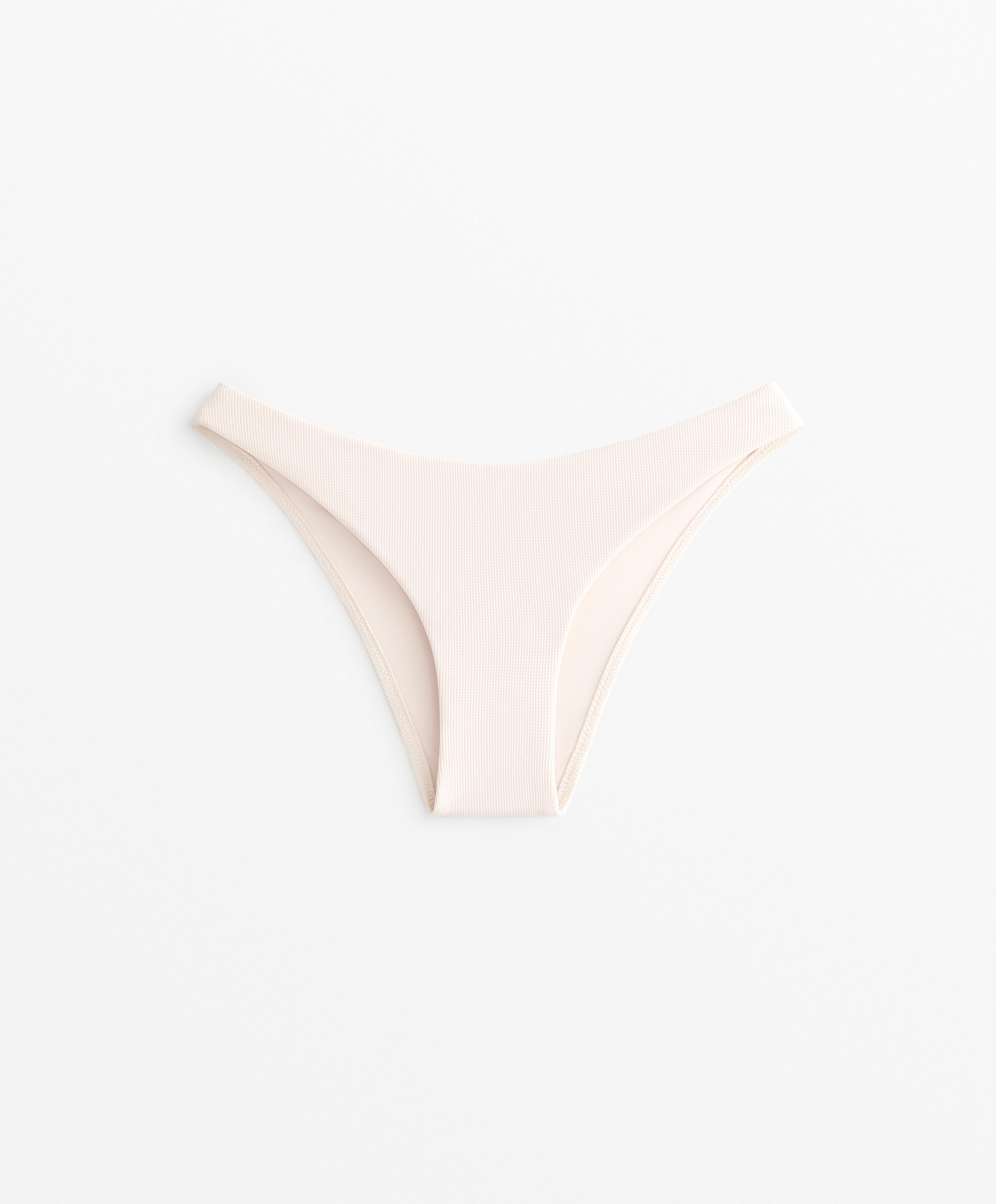 Medium-coverage U-cut piqué bikini briefs