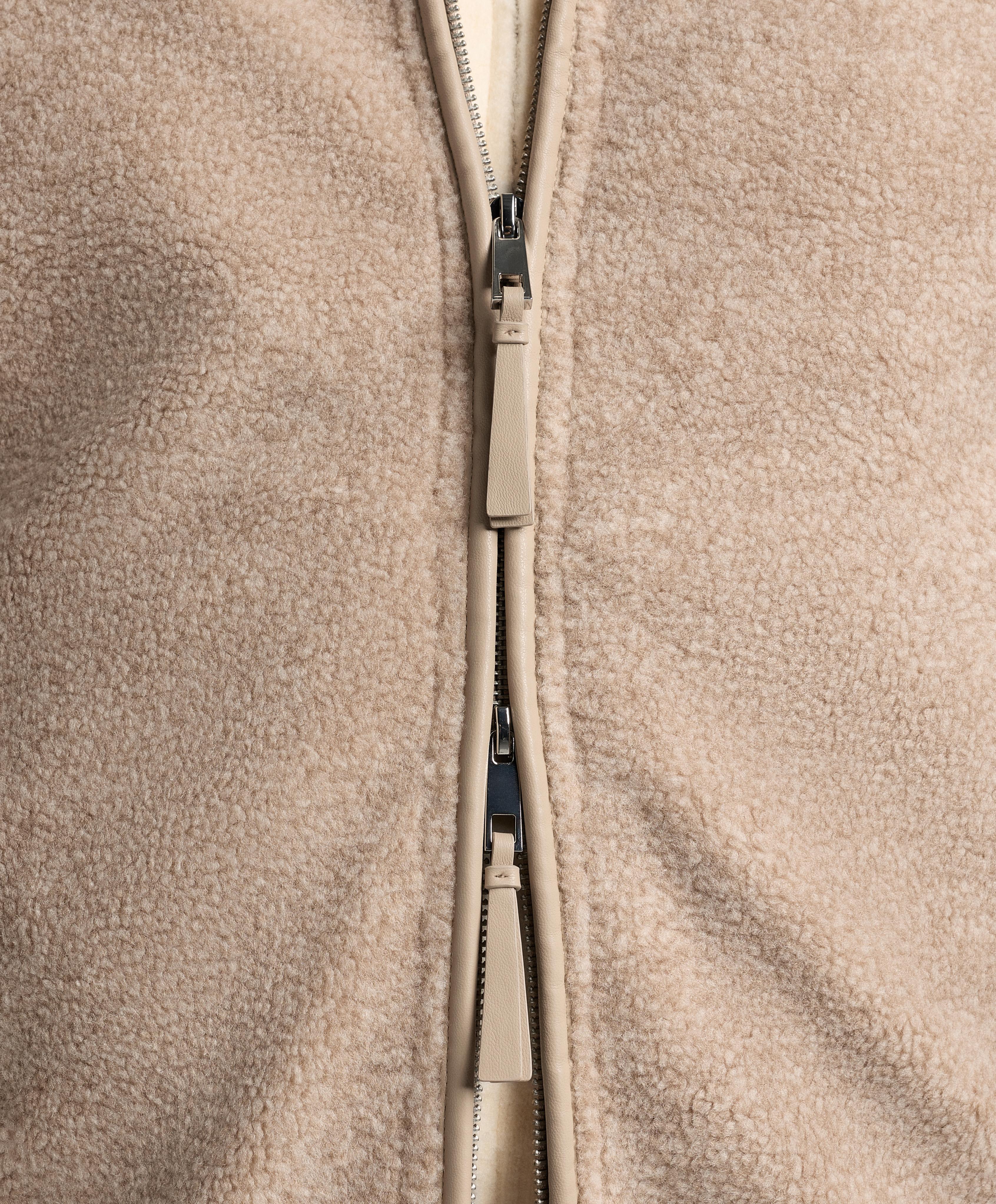 Long faux-shearling jacket — SAND MELANGE