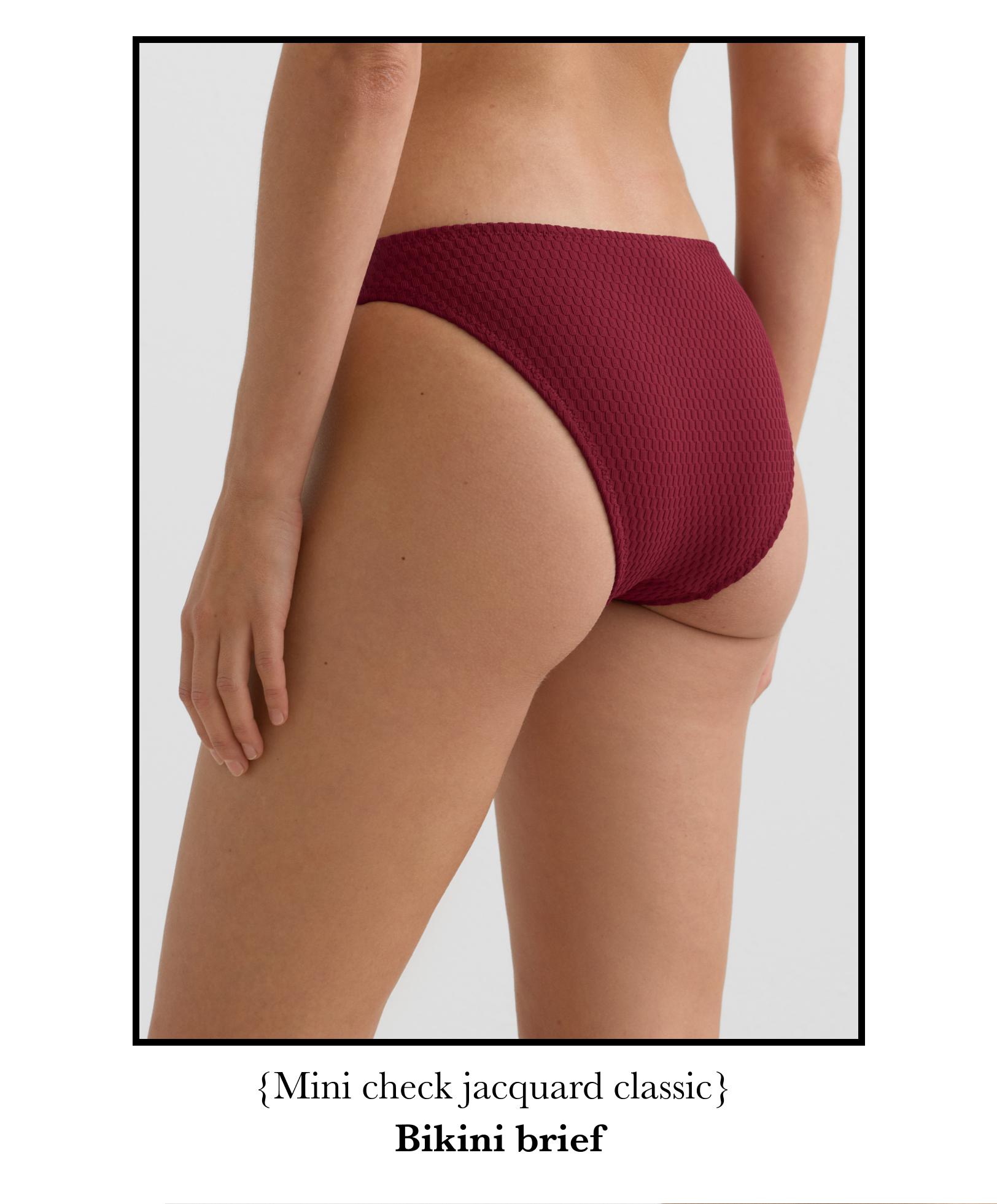 Mini check jacquard classic bikini briefs — PALE PLUM