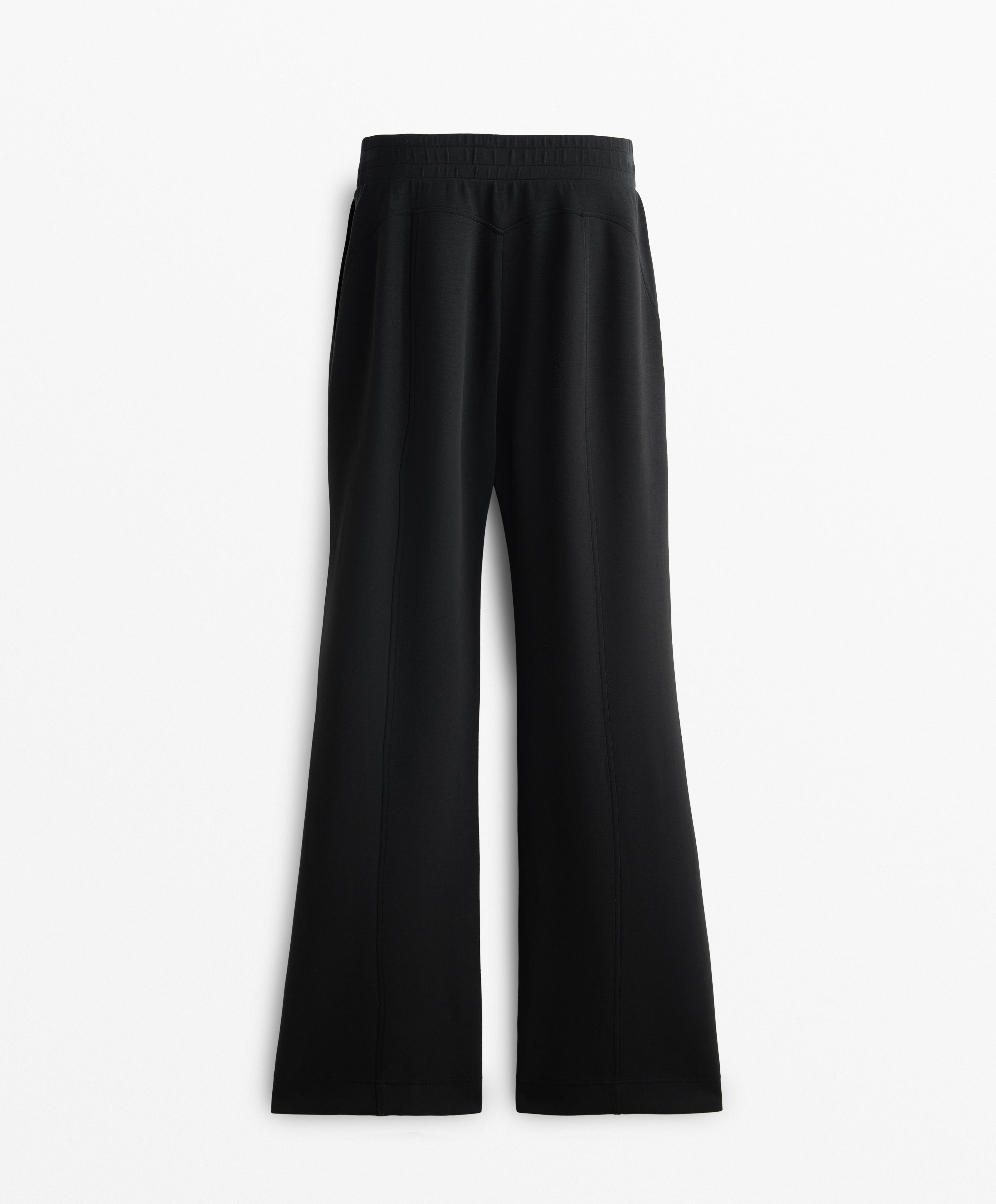 Flare trousers with soft-touch modal