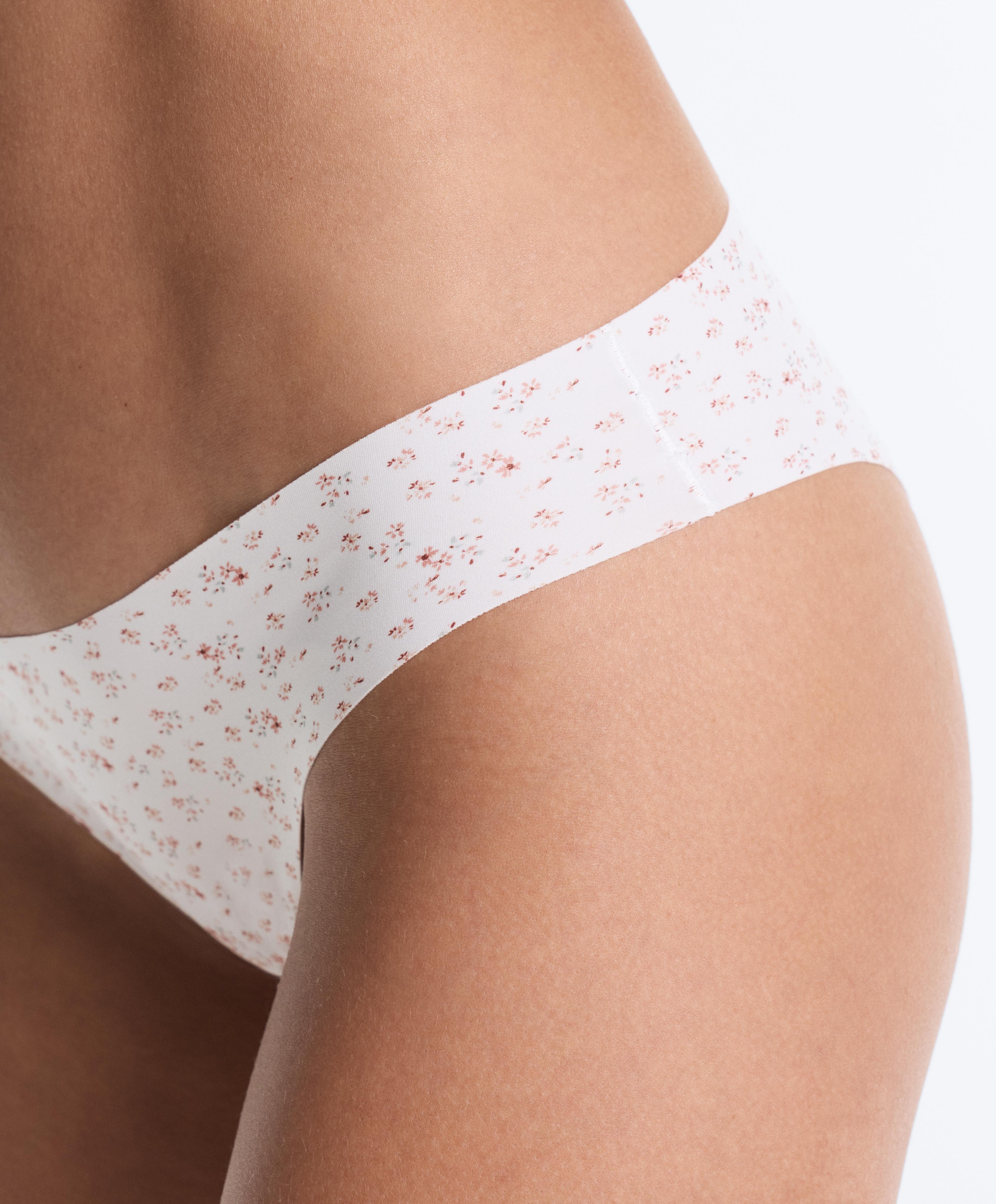 5 invisible laser-cut V-cut polyamide blend classic bikini briefs — SOFT PINK