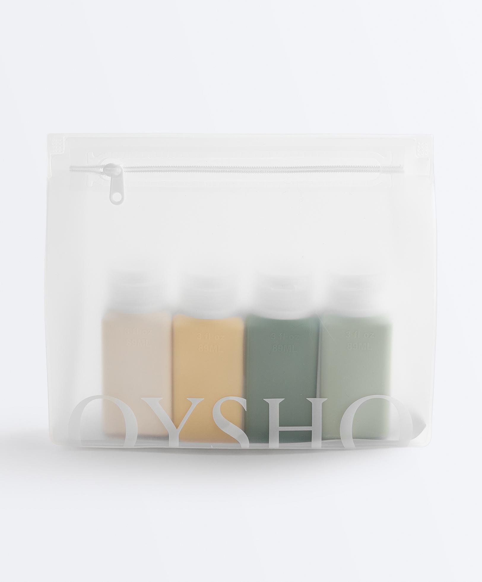 4-bottle travel wash bag — YELLOW
