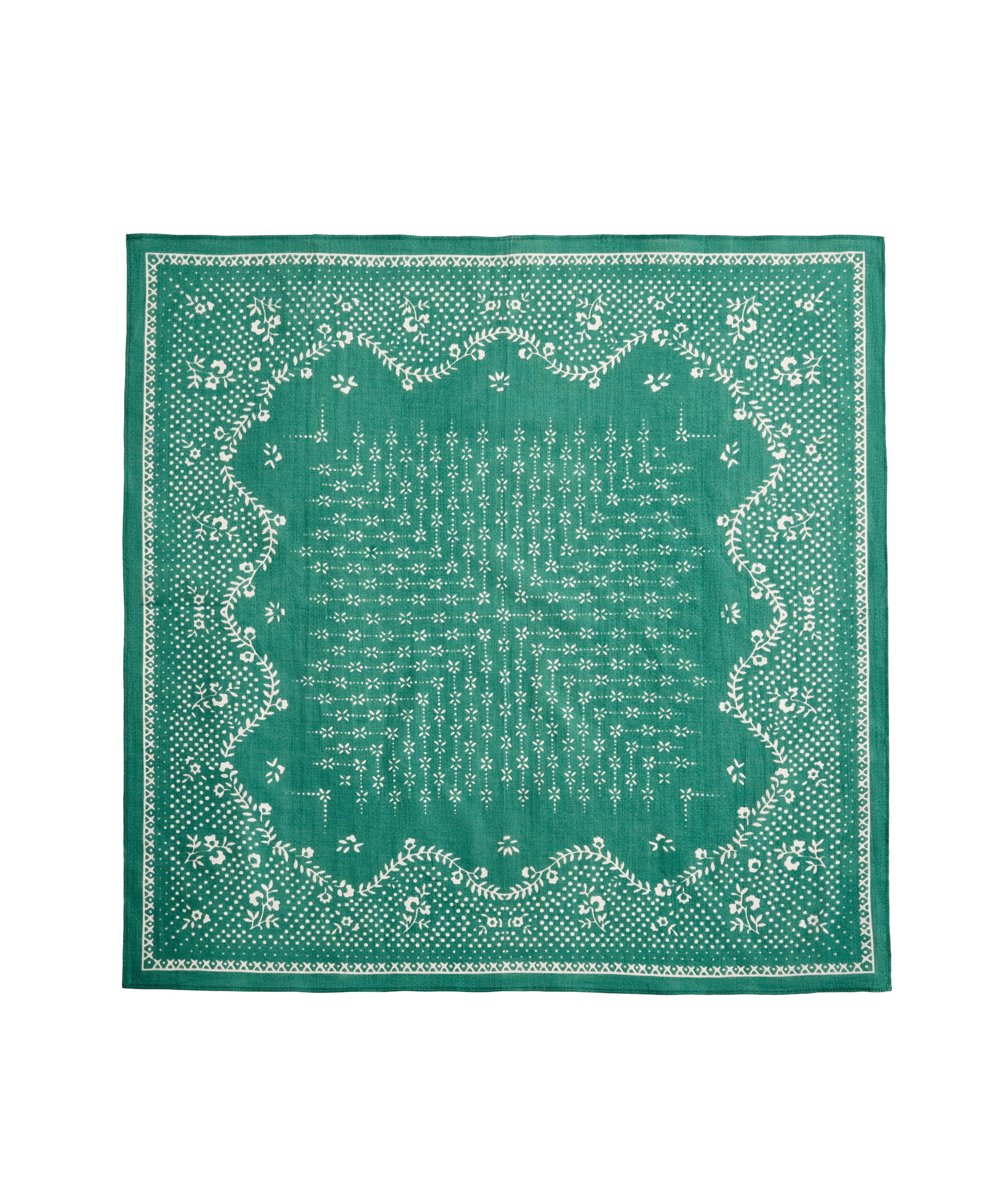 Floral 100% cotton print bandana — GRASS GREEN