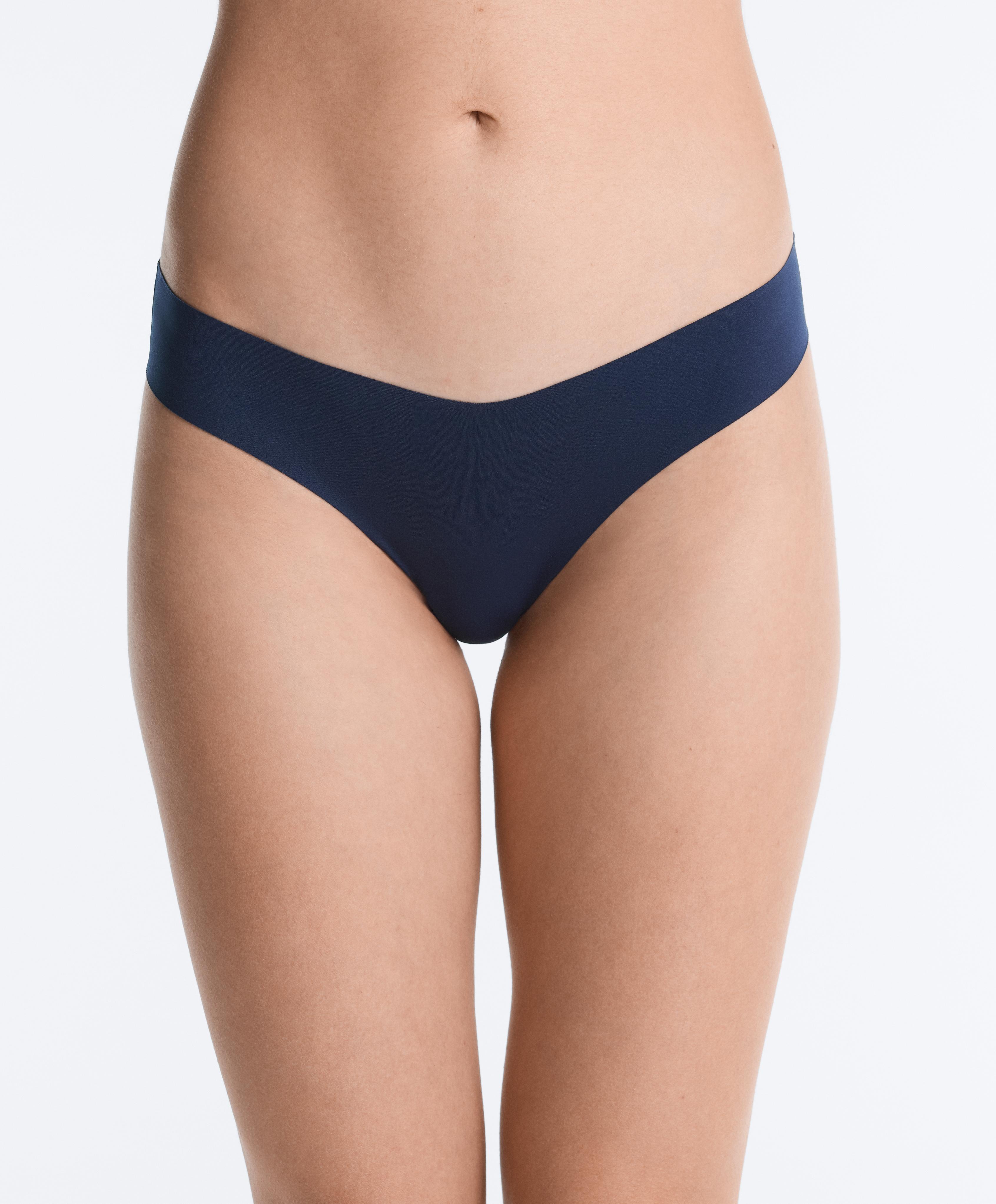 5 invisible laser-cut polyamide blend V-cut bikini briefs — WASHED ROSE