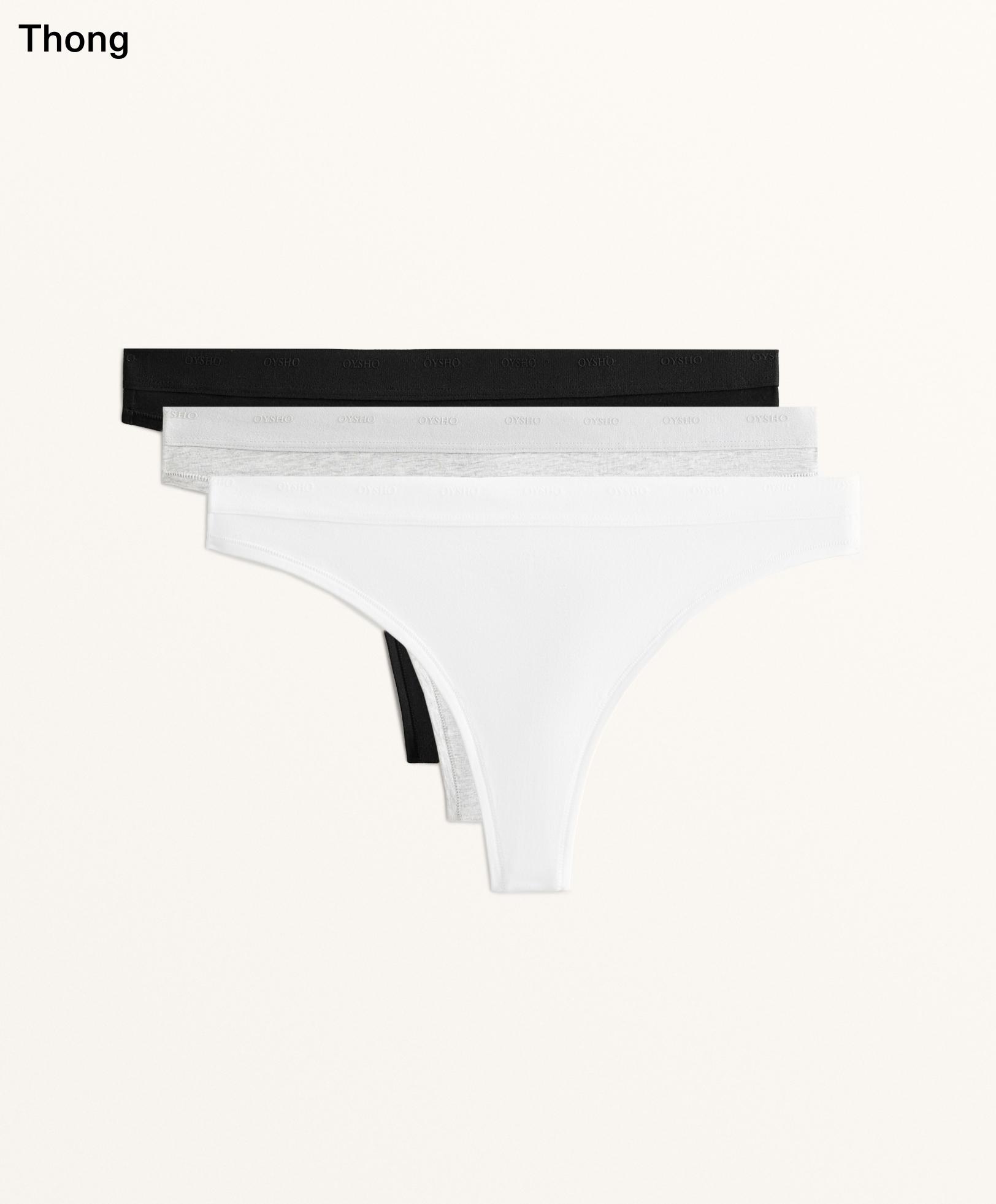 3 bragas tanga mezcla algodón logo - Rebajas