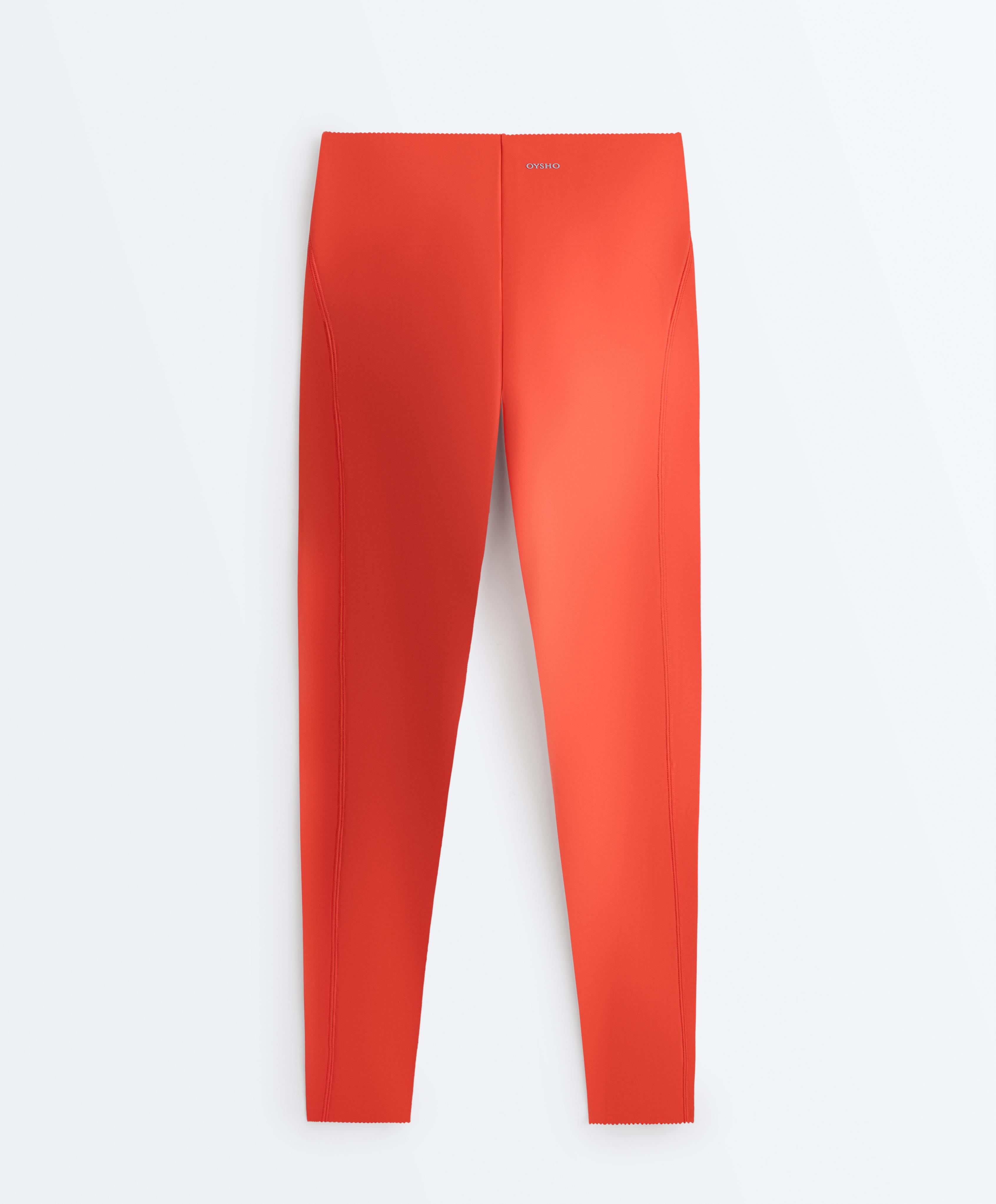 Compressive high-rise core-control ankle-length leggings — BRIGHT ORANGE