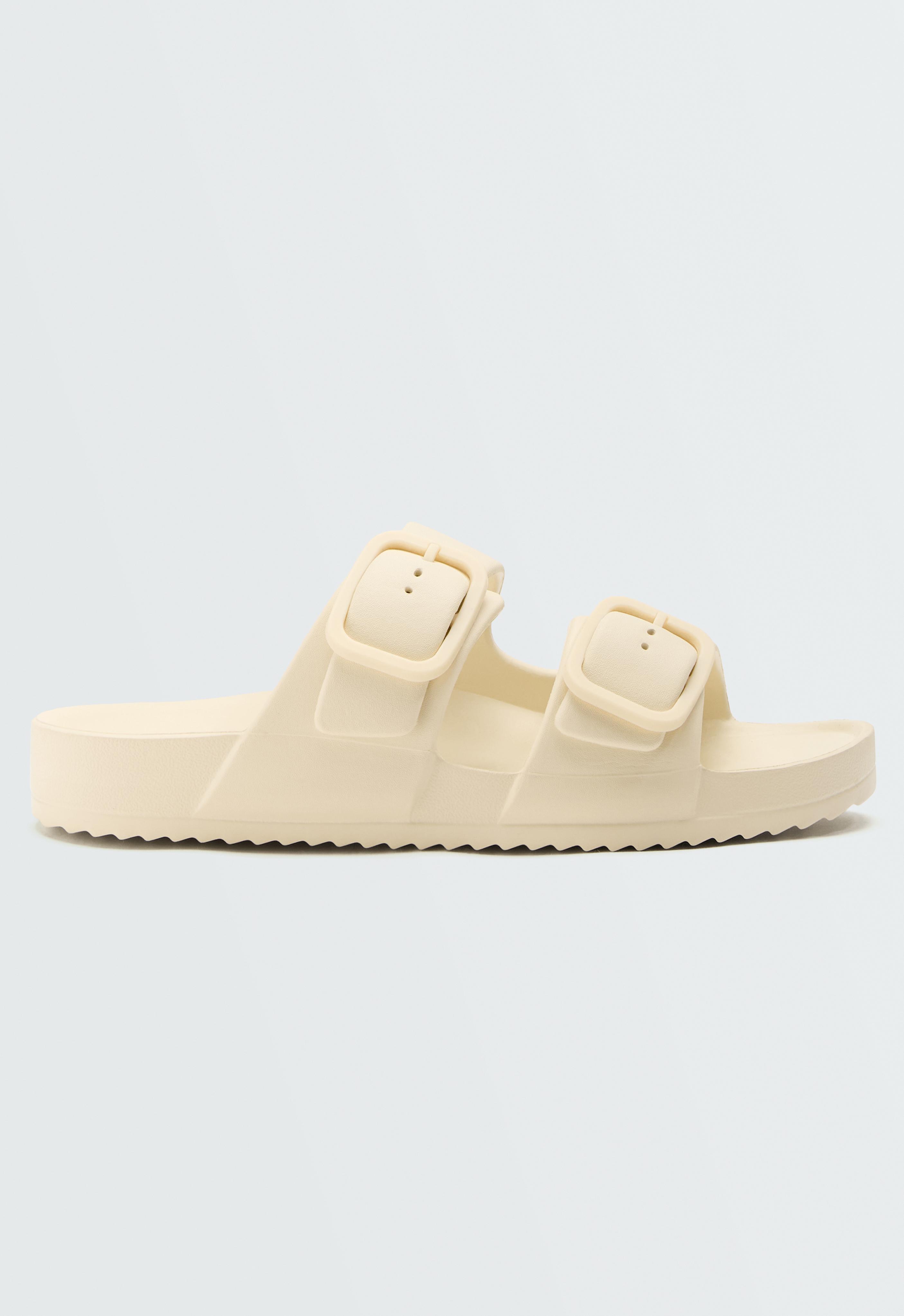 Buckle beach sandals — ECRU