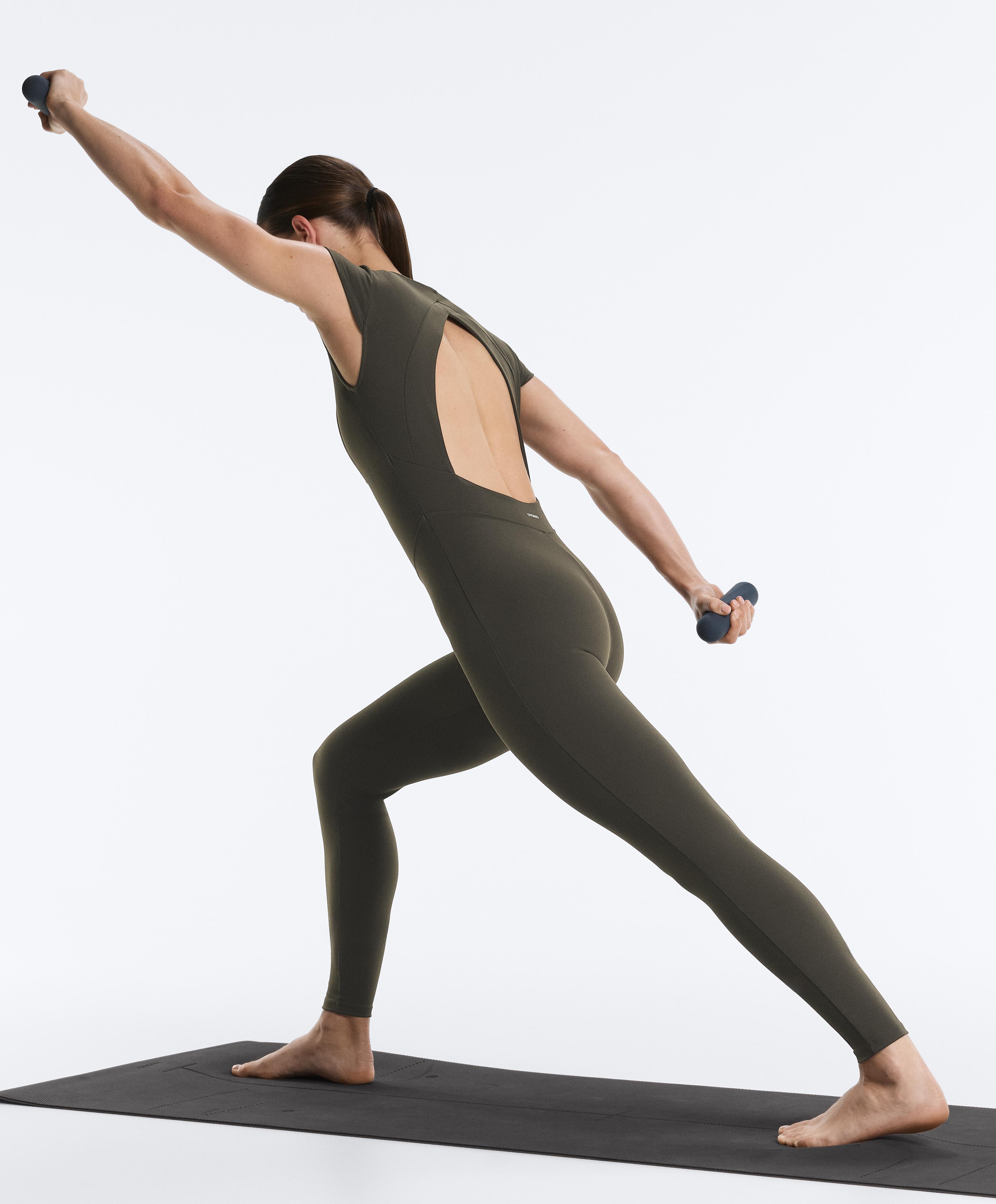 Evermove short-sleeve long jumpsuit — BROWN