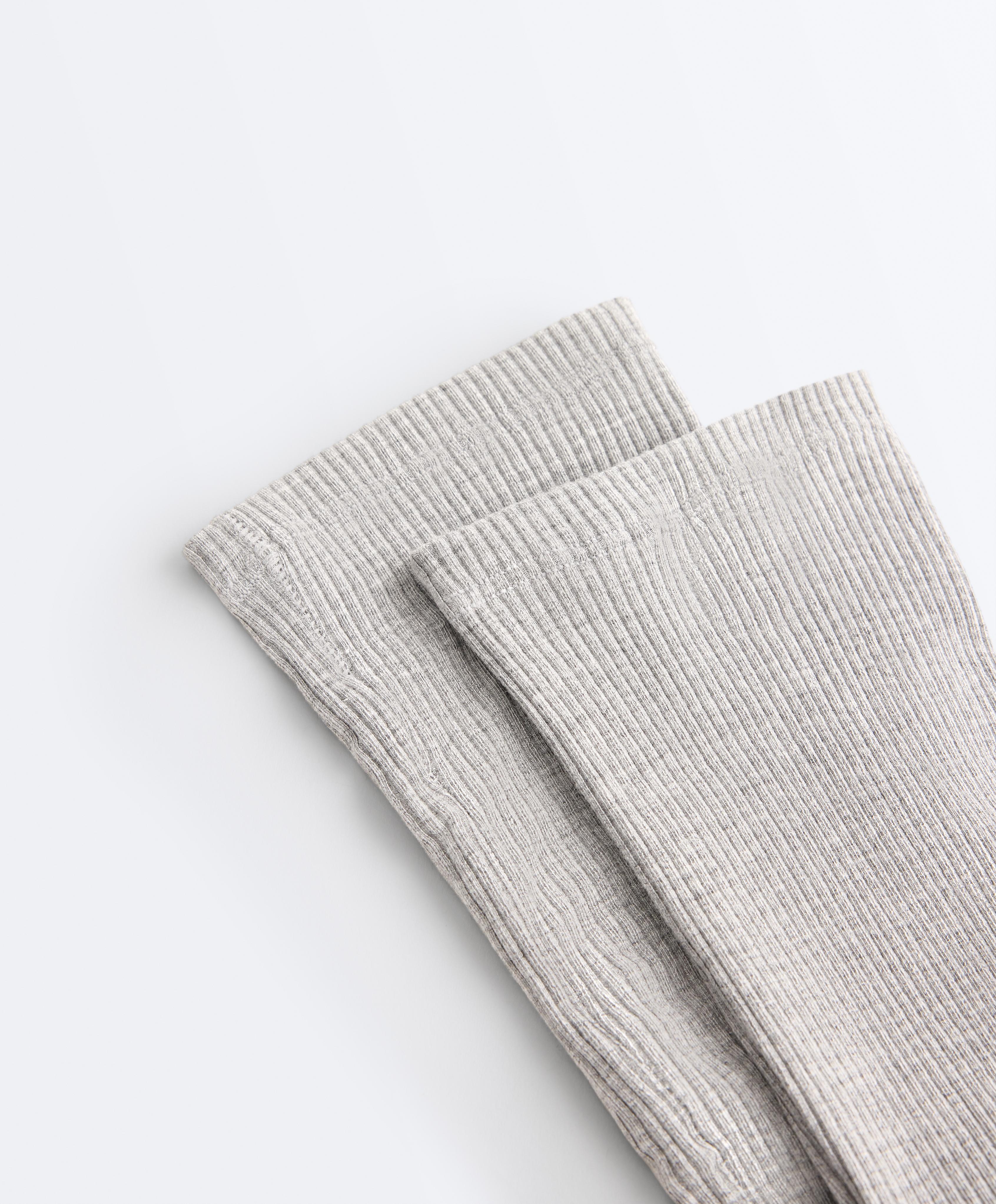 Modal blend legwarmers — PALE GREY MELANGE