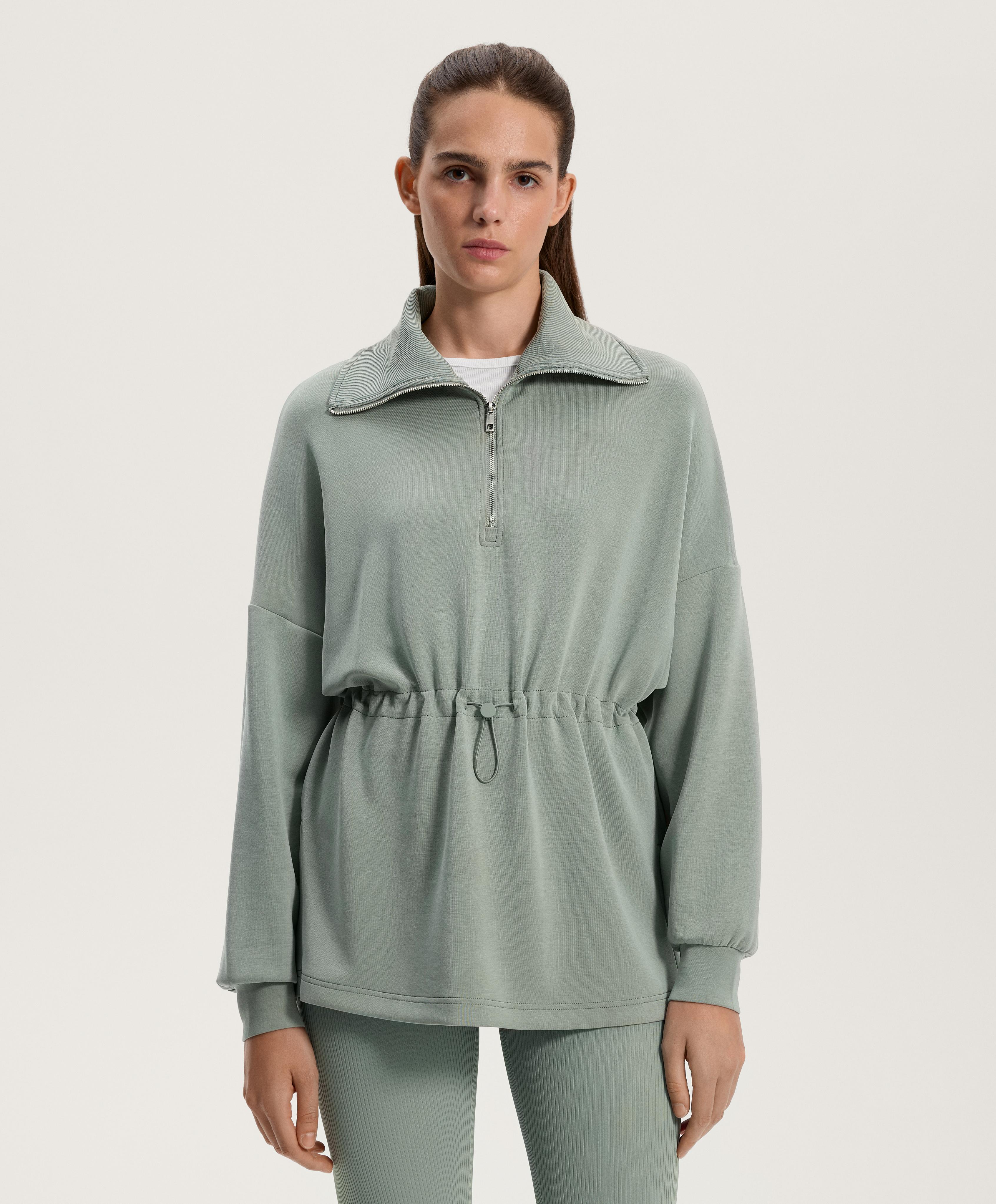 Sudadera media cremallera con modal tacto suave