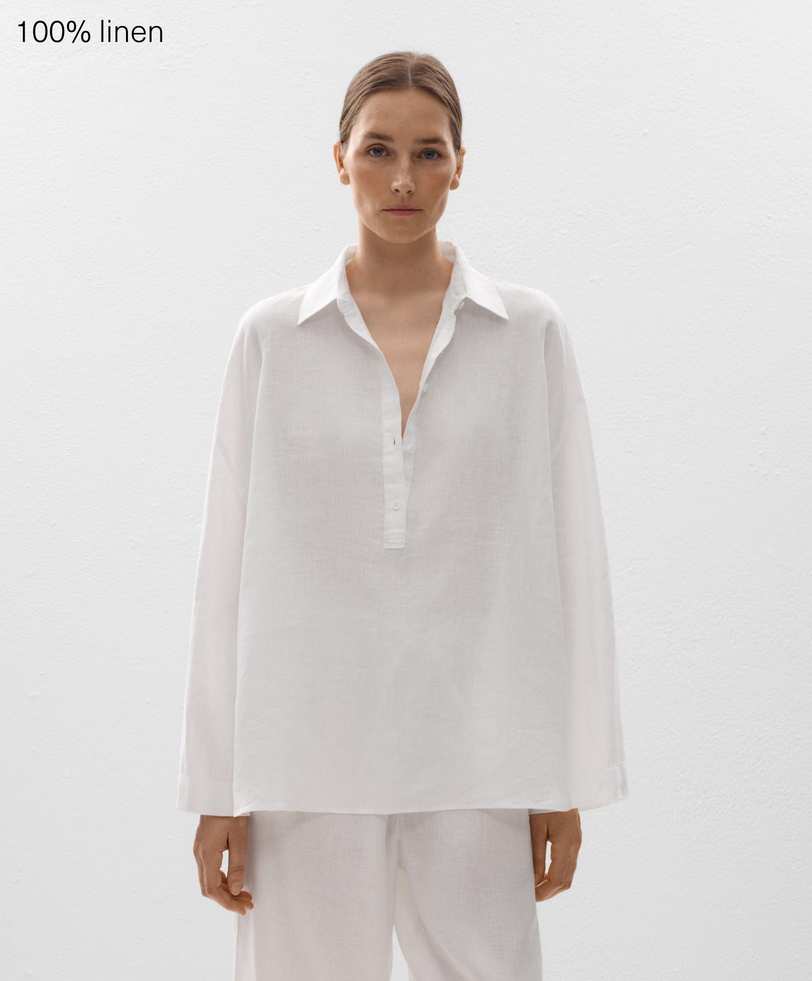 Oversize shirt in 100% linen - Sale