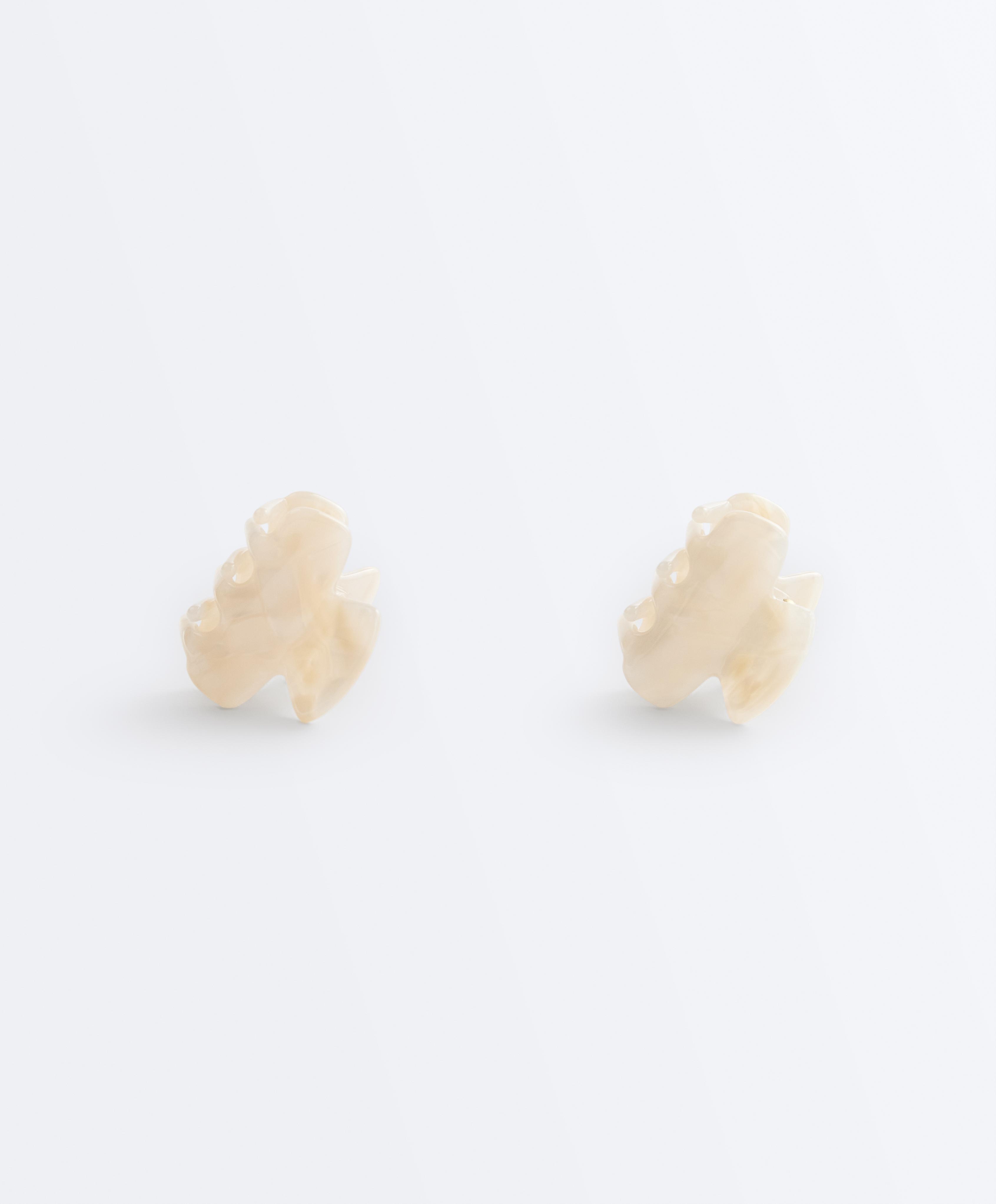 2 mini hair clips — OATMEAL