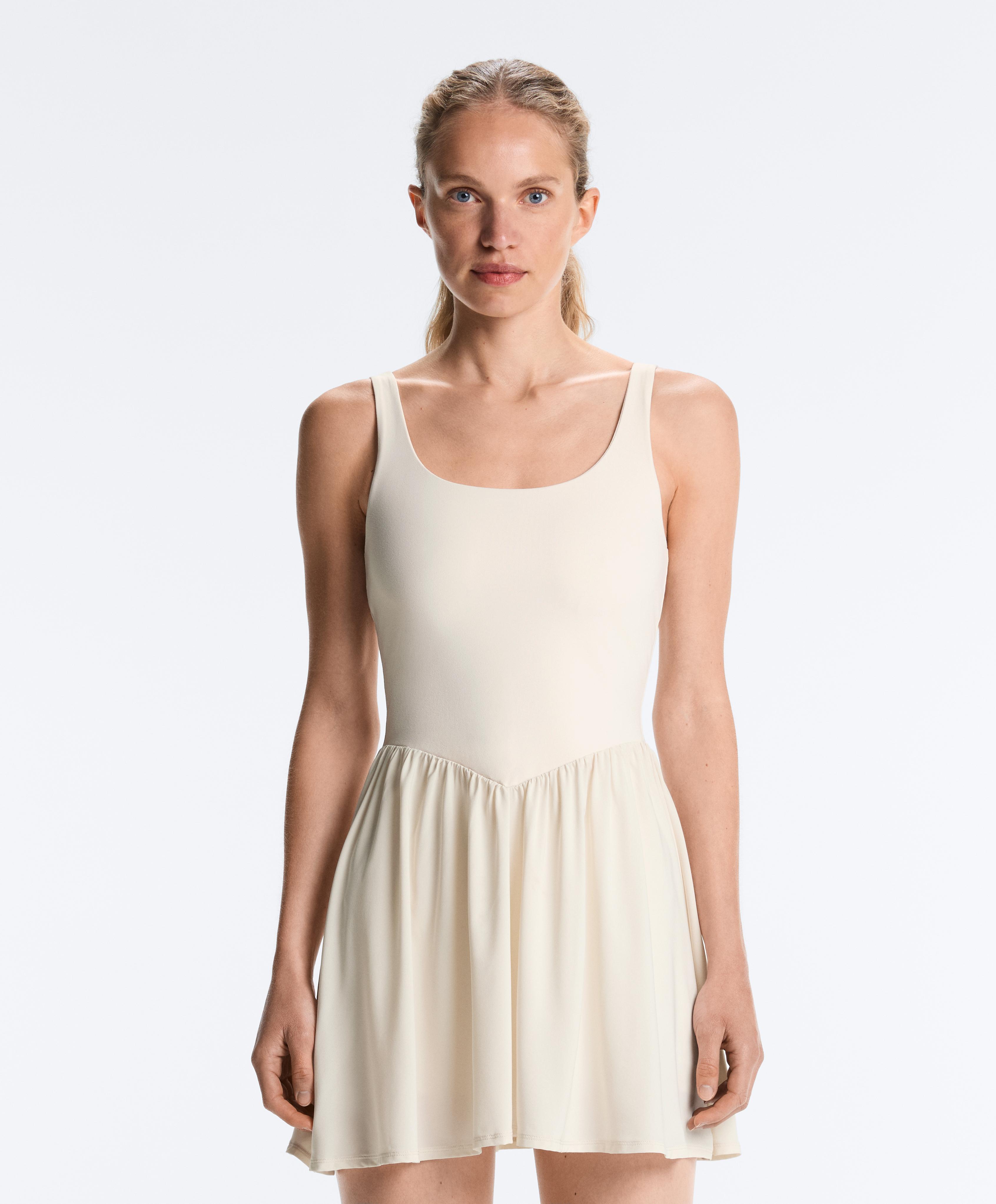 Comfortlux short dress — PALE ECRU