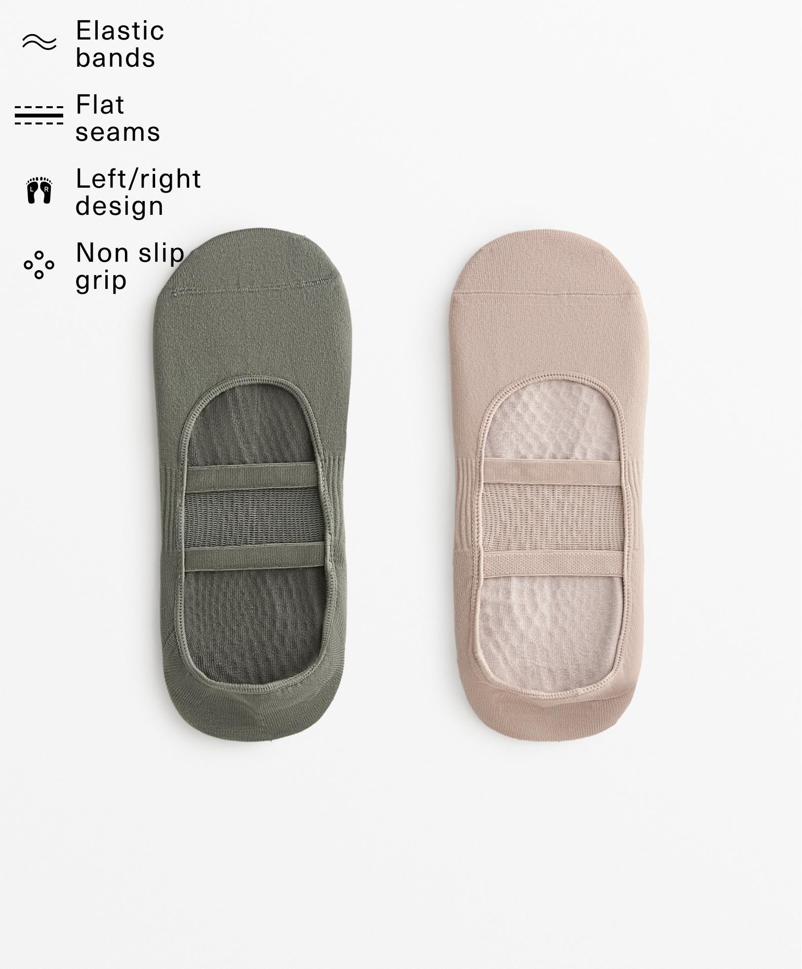 2 Paar Socken für Yoga und Pilates aus Polyamidmischung mit parallelen Riemchen