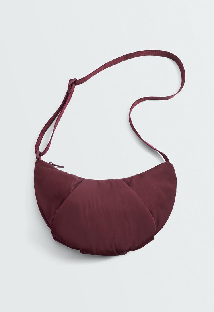 Quilted crossbody bag — BURGUNDY