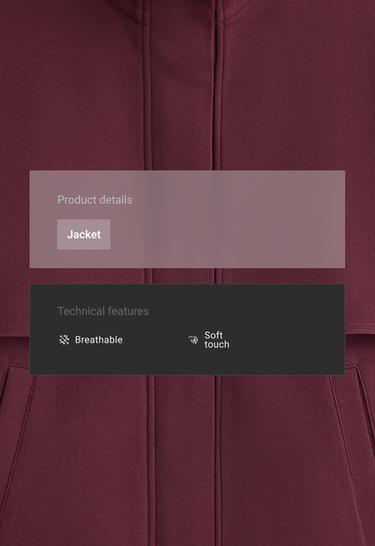 High-neck piqué jacket with cotton — BURGUNDY 2