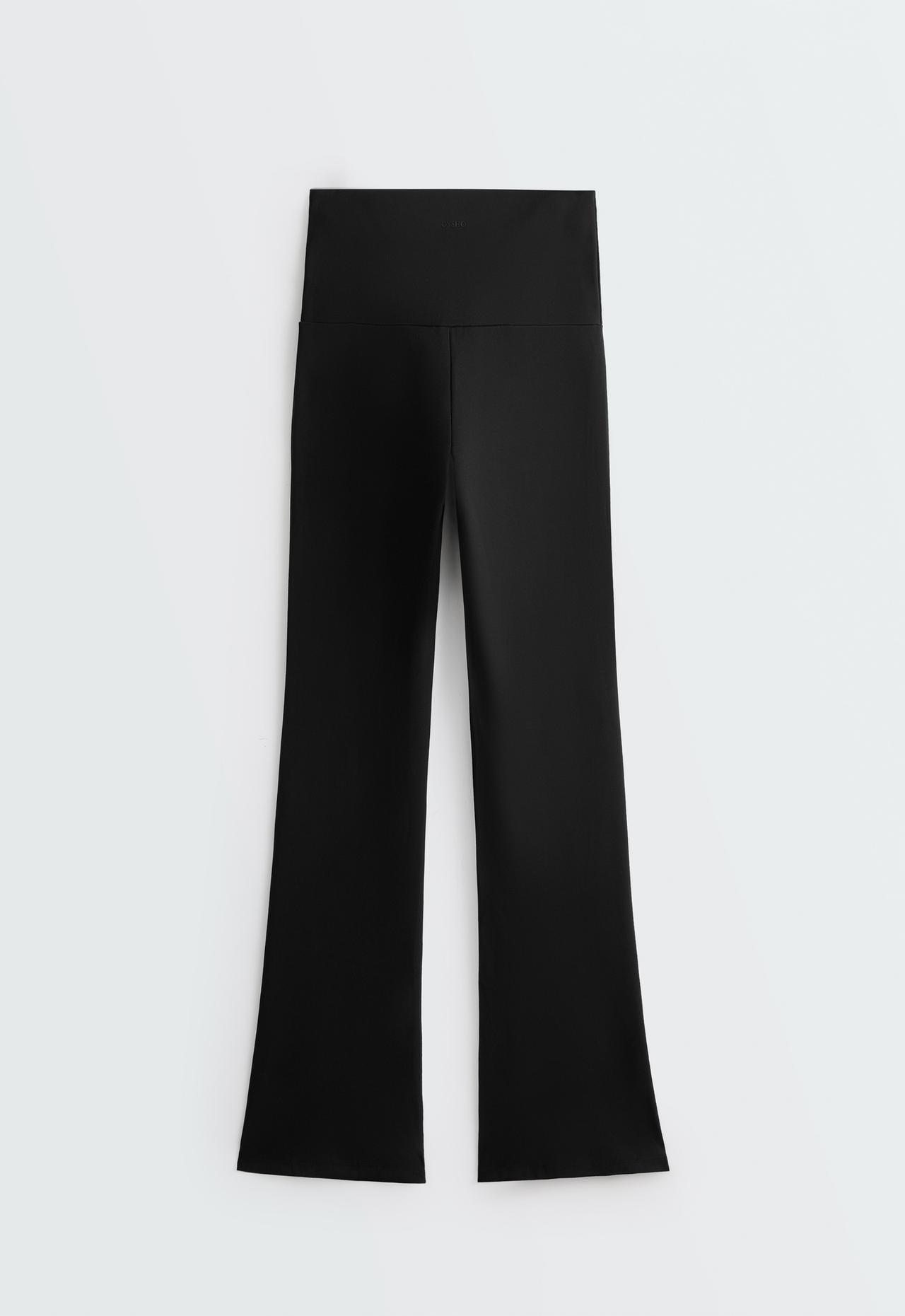 High-rise Comfortlux flare trousers — BLACK