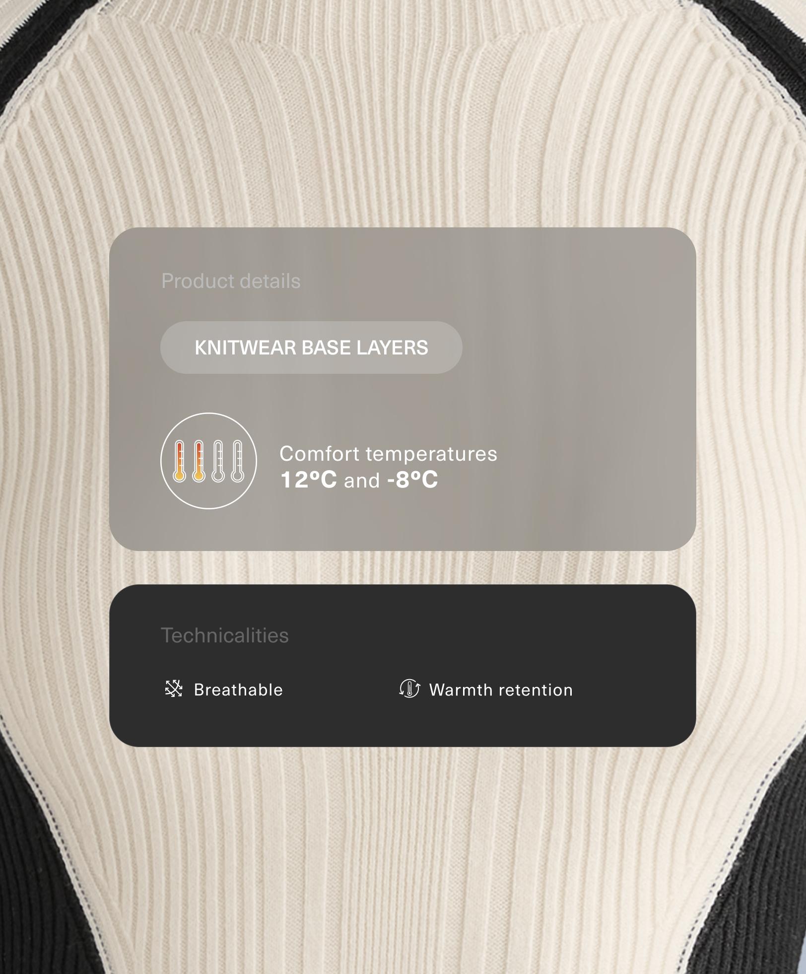 Contrast rib knit base layer T-shirt - Sale