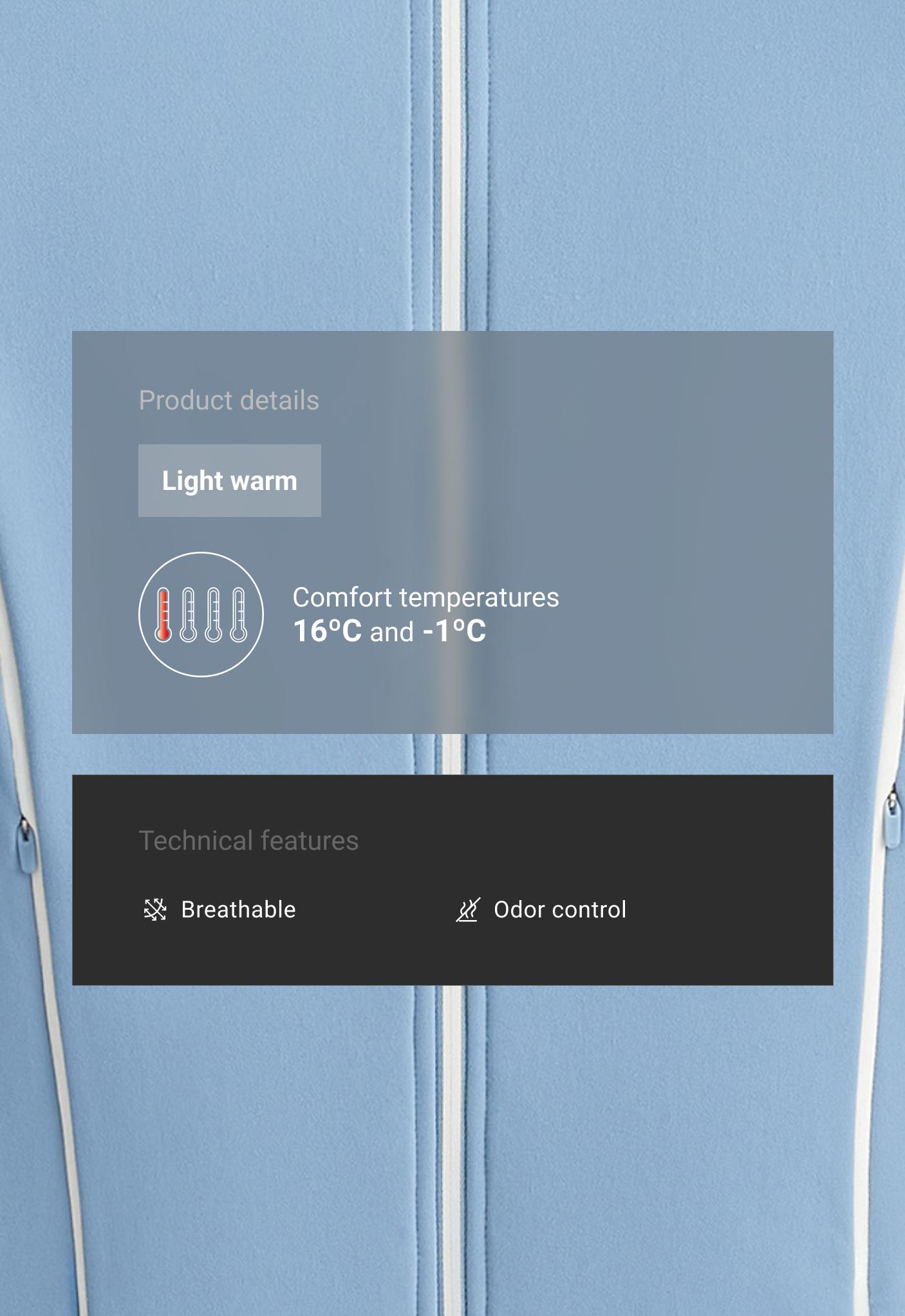 Light warm piping technical jacket — BLUE
