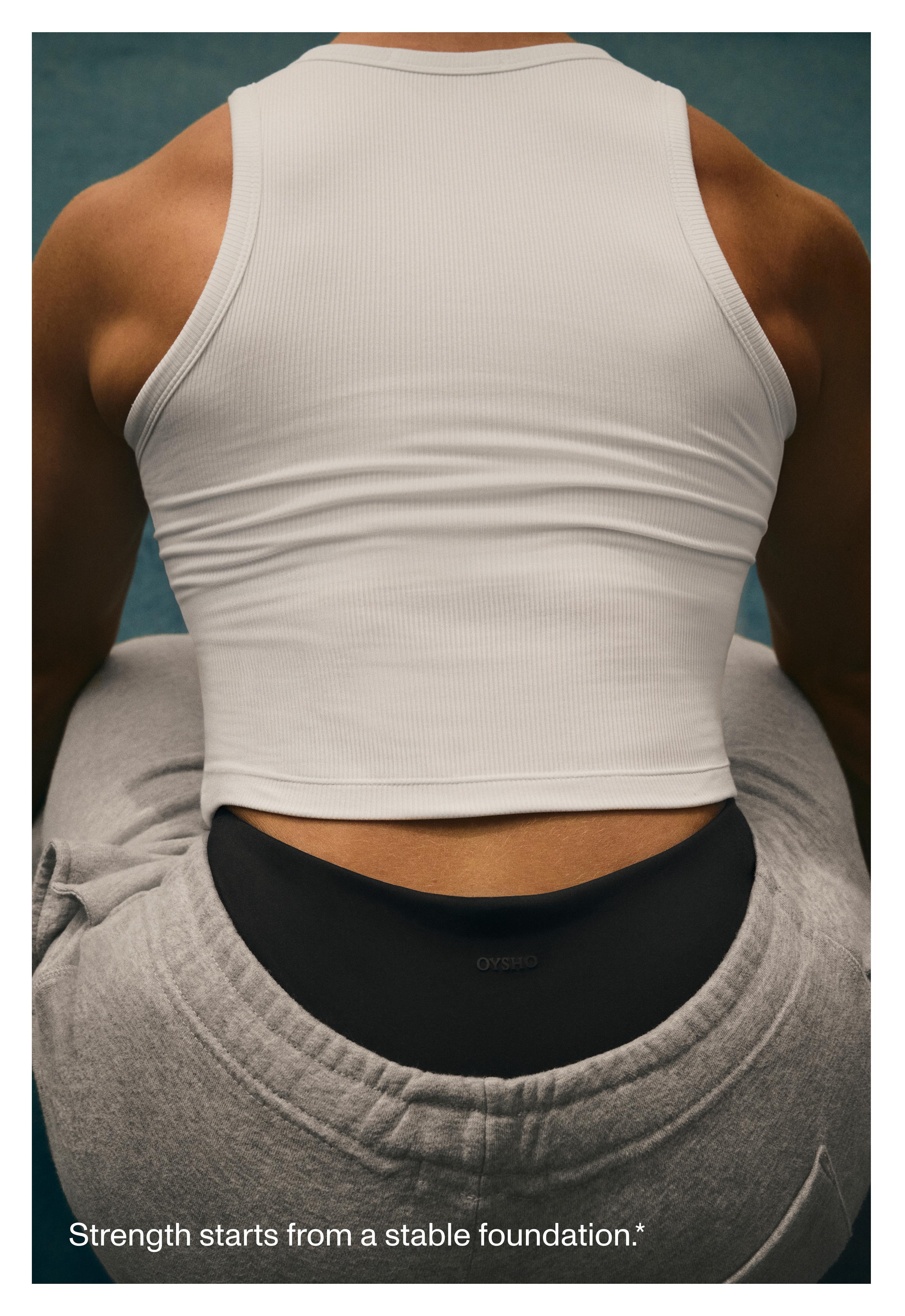 Rib modal blend long tank top — WHITE 