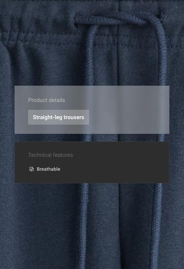 Adjustable cotton-blend fleece straight trousers — NAVY BLUE 2