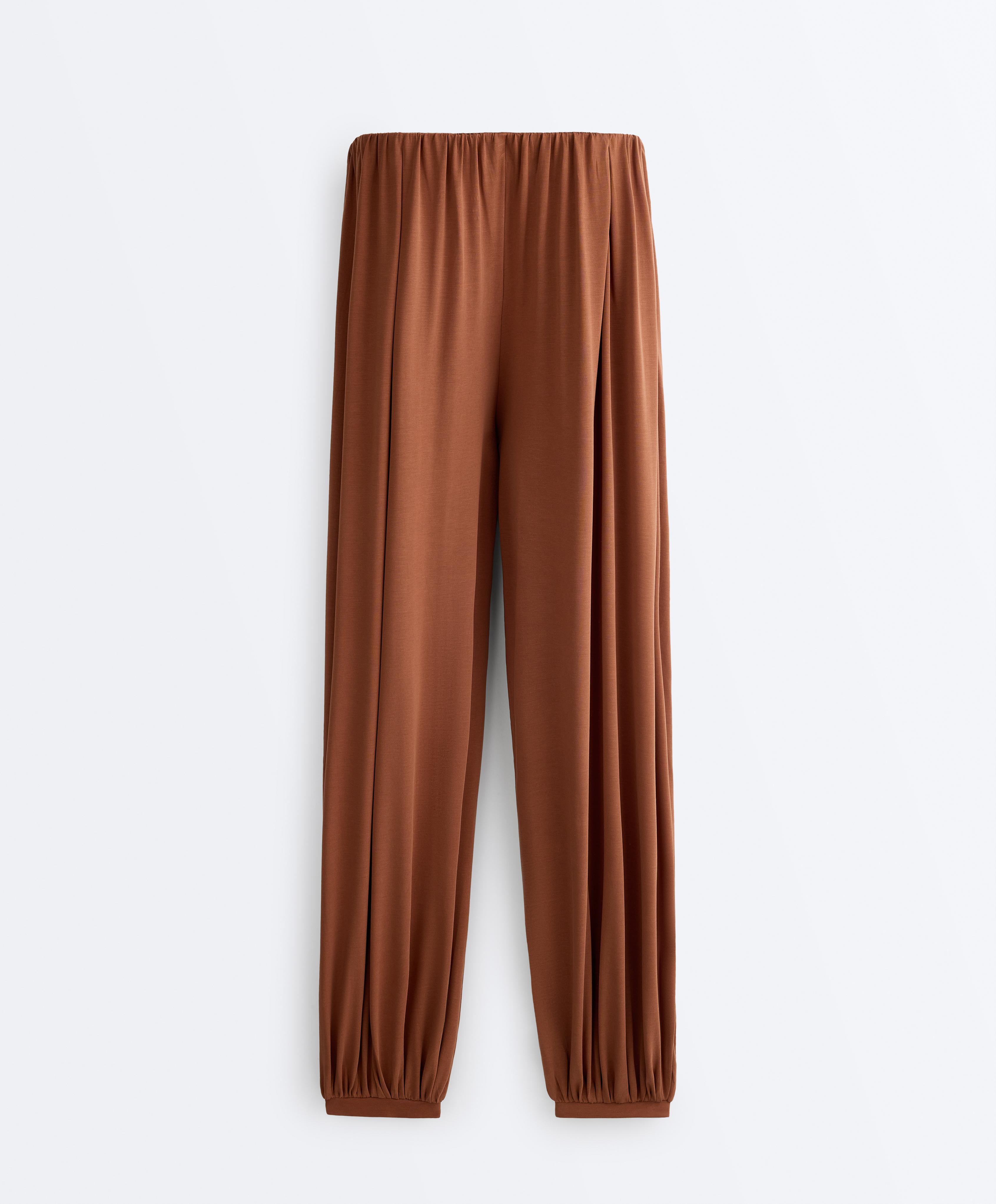 Modal blend Balloon trousers — TERRACOTTA