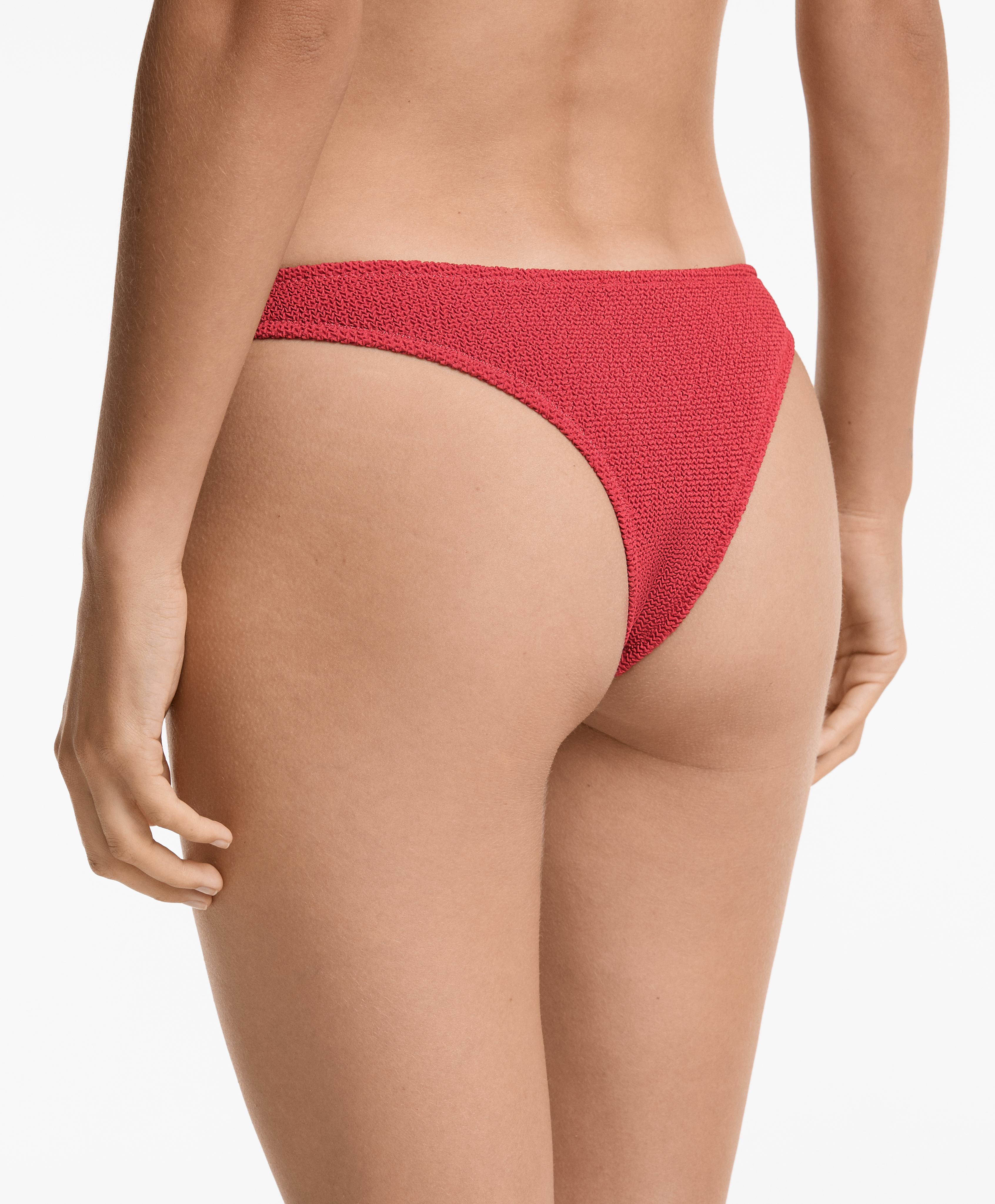 Bas de bikini brésilien crinkle coupe en U