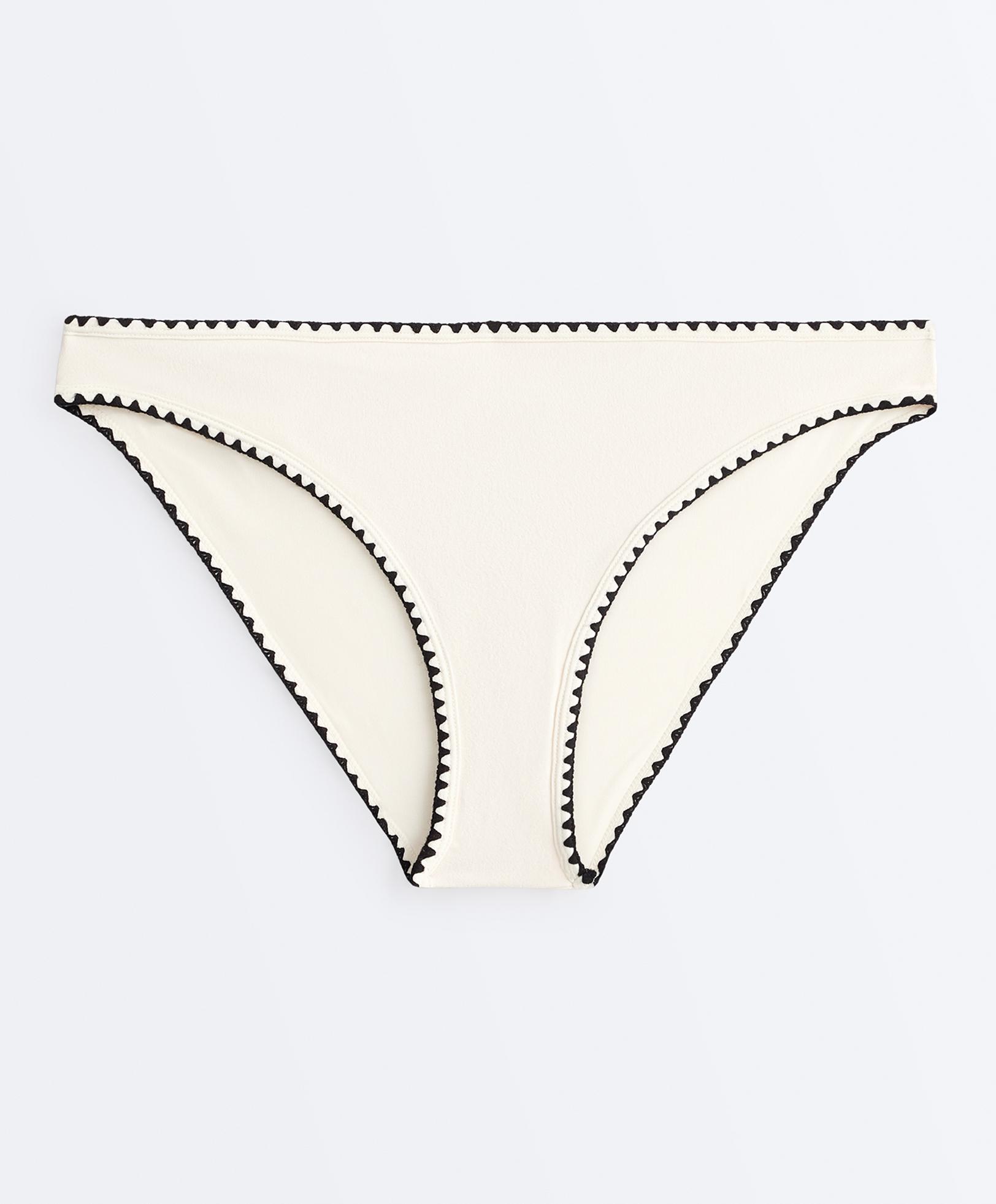 Contrast stitch classic bikini briefs — PALE ECRU