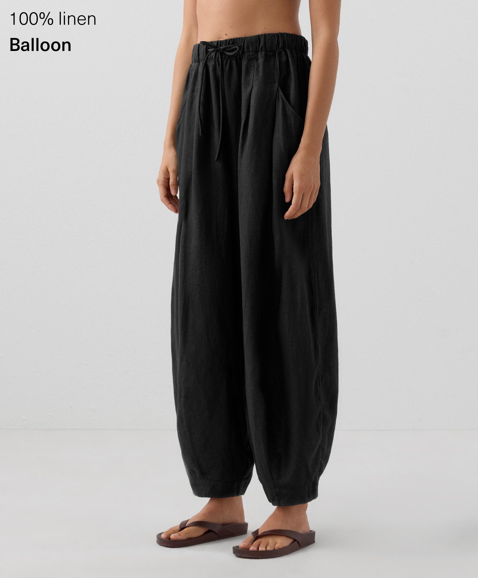 100% linen balloon trousers