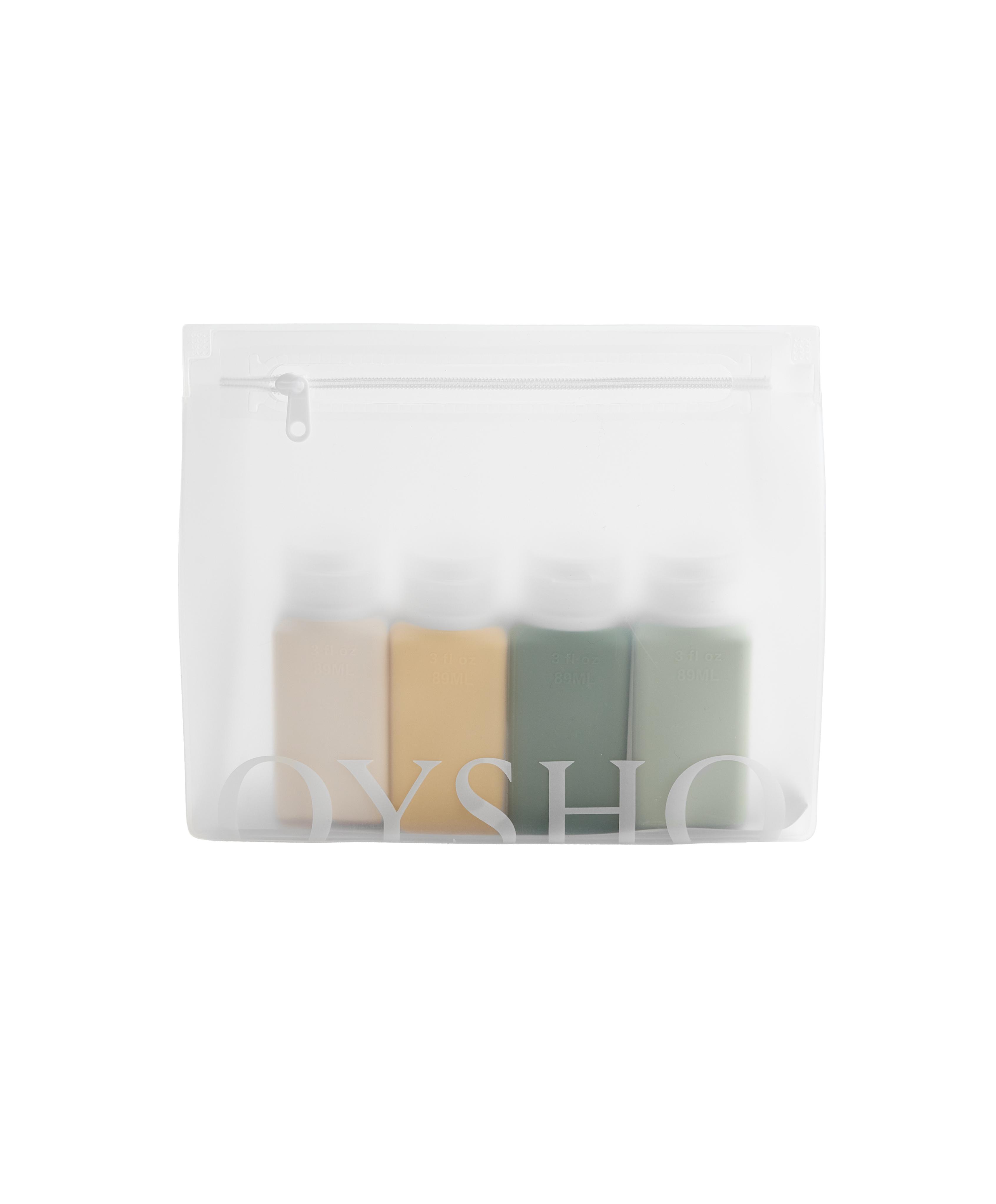 4-bottle travel wash bag — YELLOW