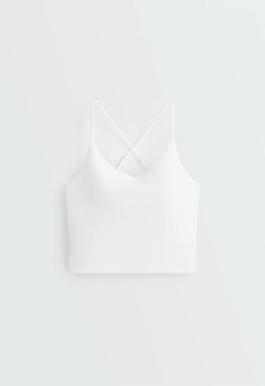 Comfortlux adjustable-strap tank top — WHITE  7