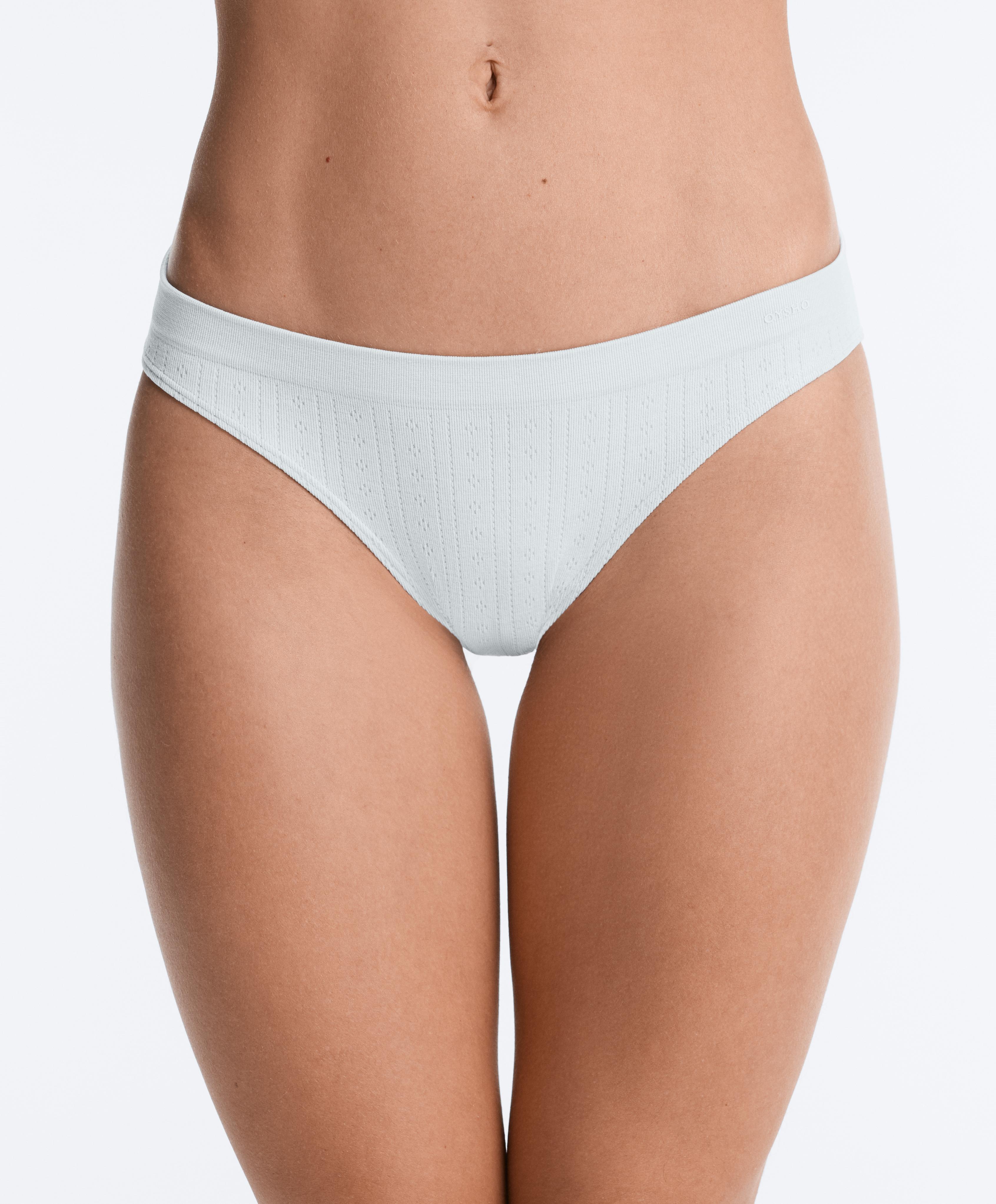 3 seamless soft-touch openwork classic briefs — AQUAMARINE